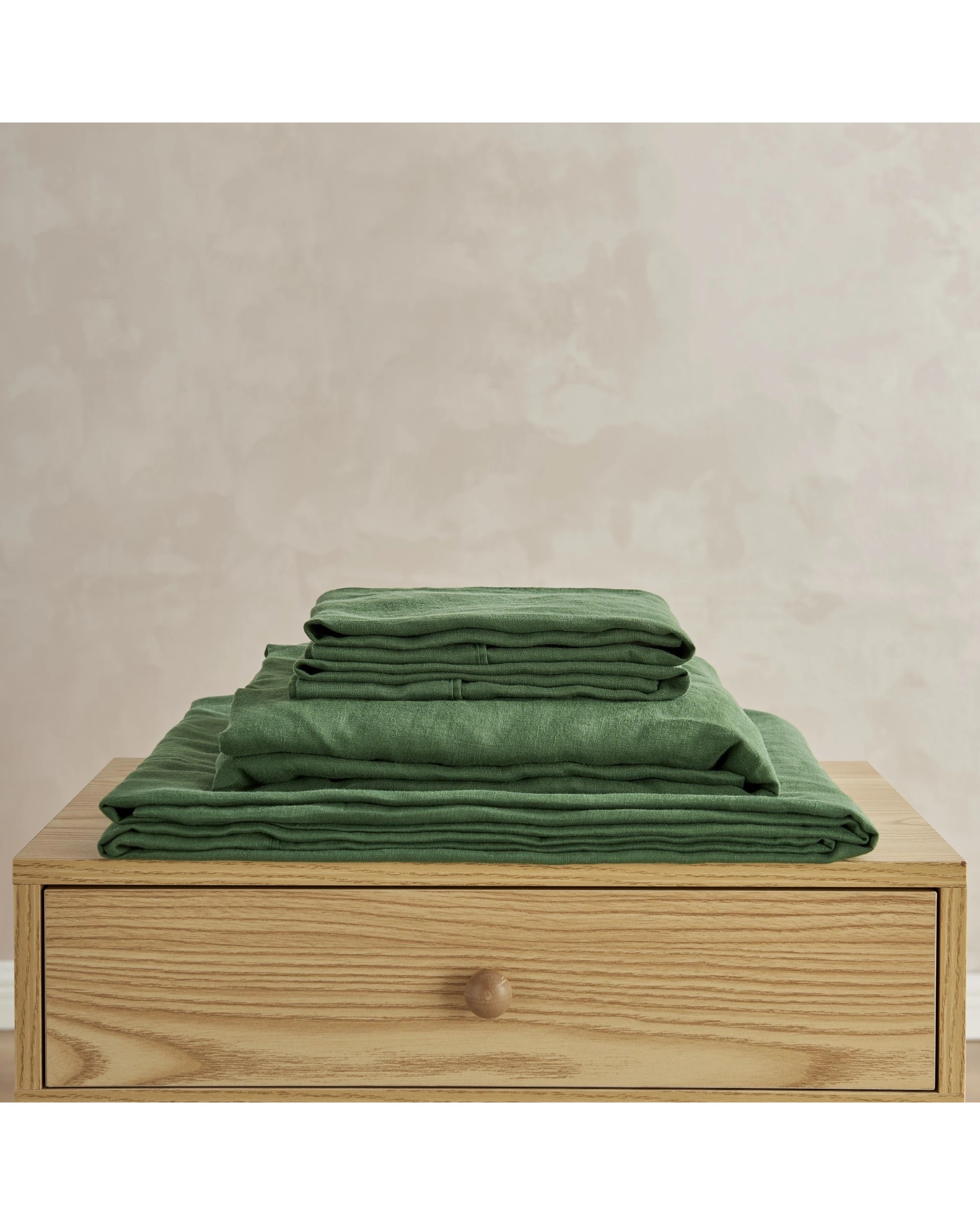4 Natural Home 100% European Flax Linen Sheet Set - Super King Bed - Olive, 4 of 9