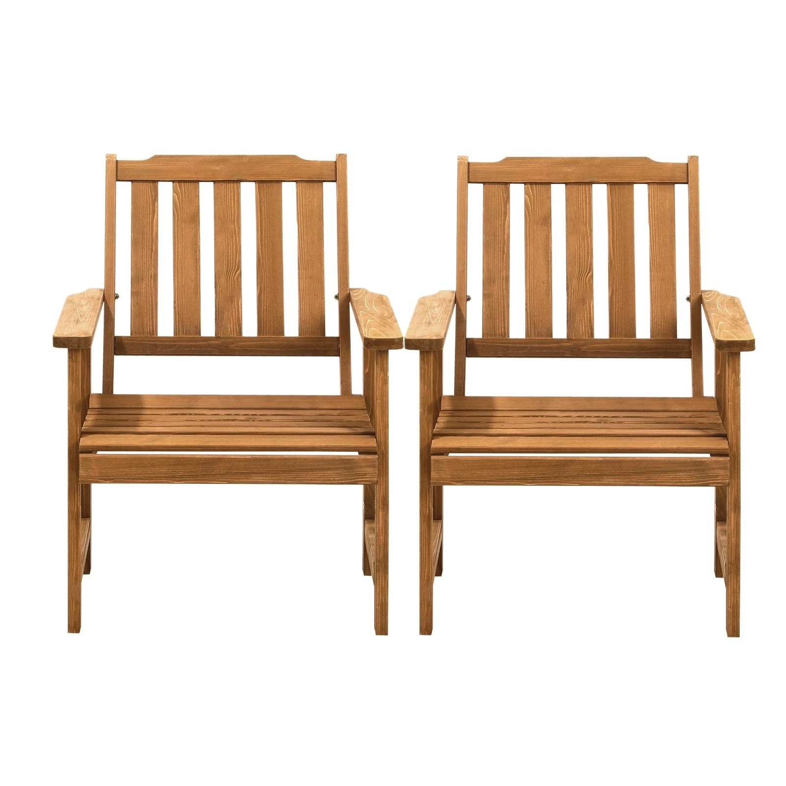 5 Livsip Outdoor Armchair Wooden Patio Furniture Set Of 2 Chairs Set Garden Seat
 - Brown, 5 of 10