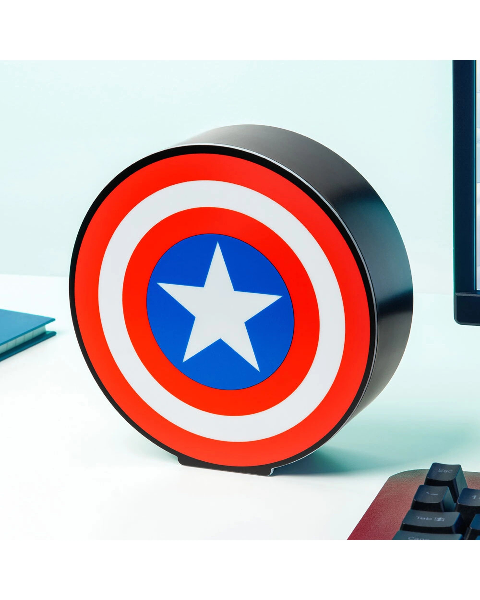 2 Captain America Shield Marvel 16cm Night Light Lamp - Multi, 2 of 3