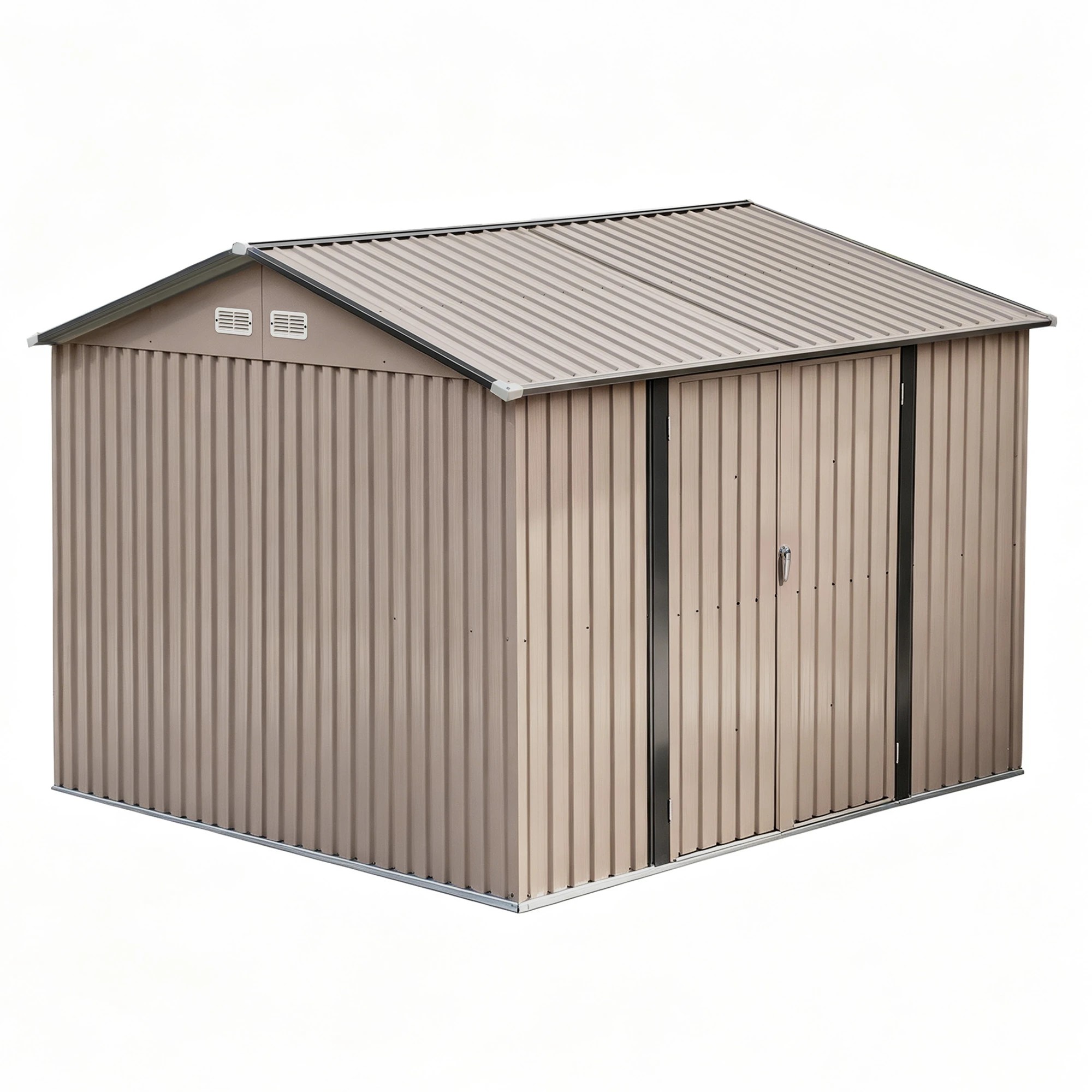 4 Giantz 3X3M Garden Shed Outdoor Storage Backyard Tool Shed Galvanized Steel - Brown, 4 of 7