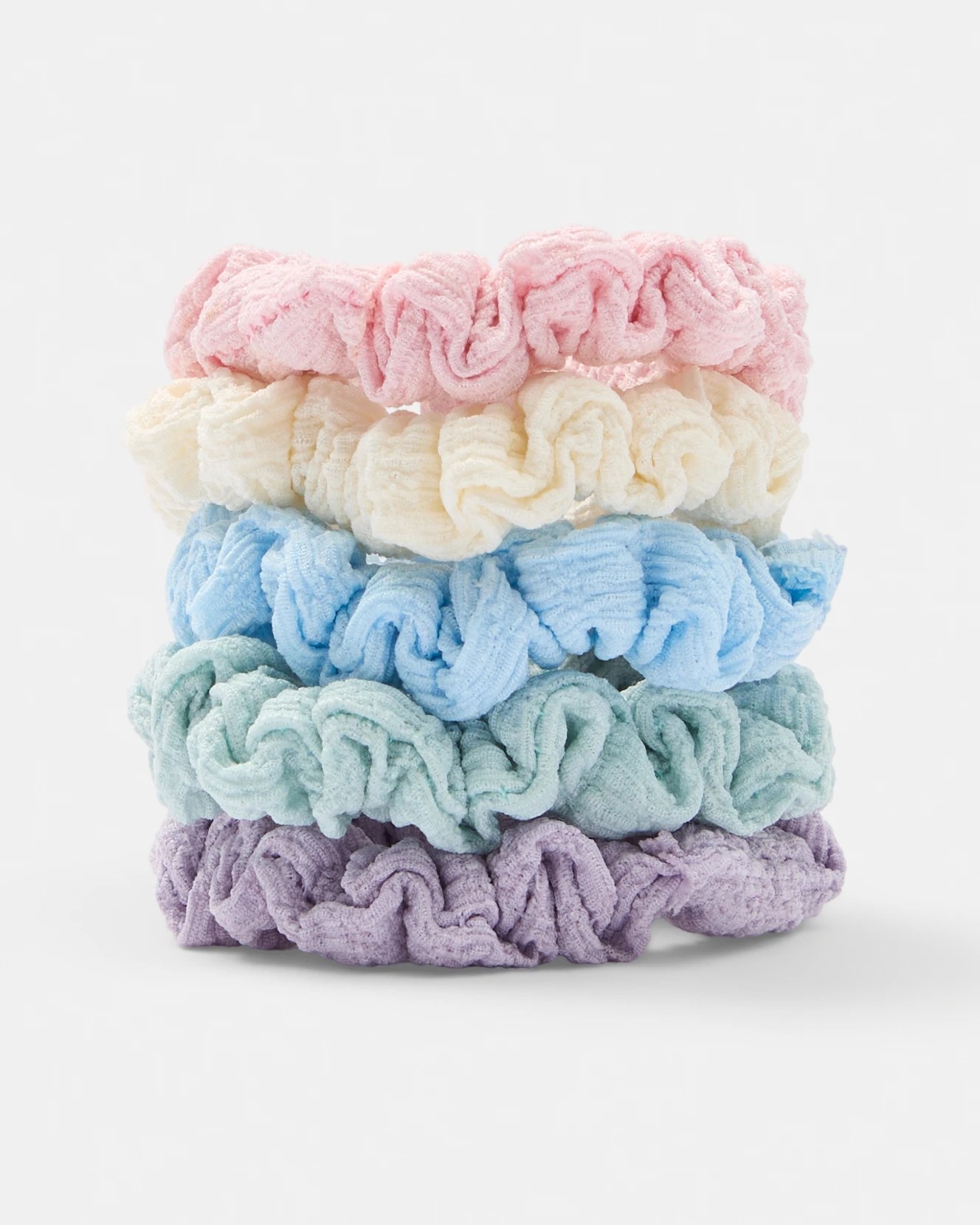 1 5 Pack Pastel Mini Hair Scrunchies, 1 of 5
