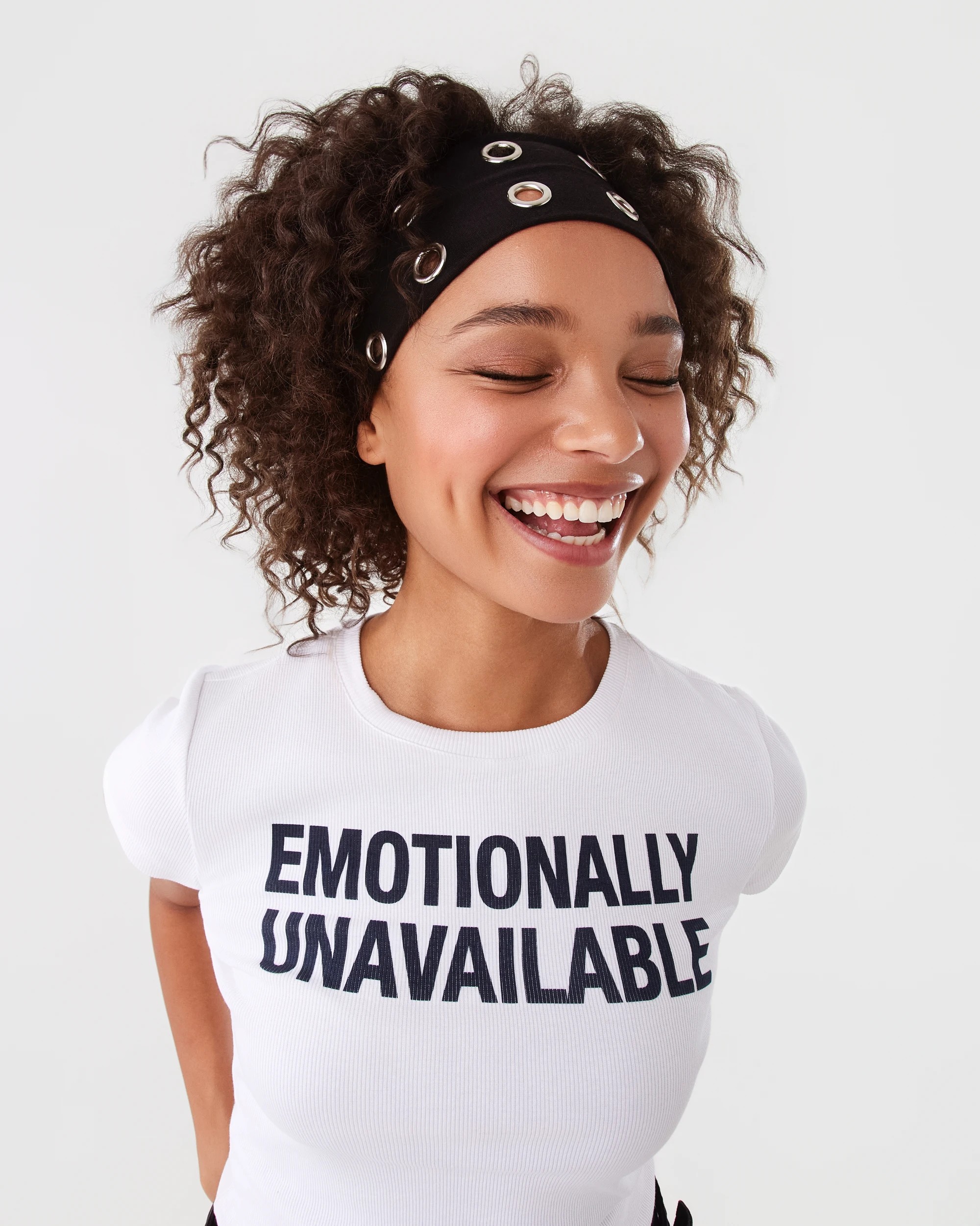 7 Eyelet Stretch Headband - Black, 7 of 8