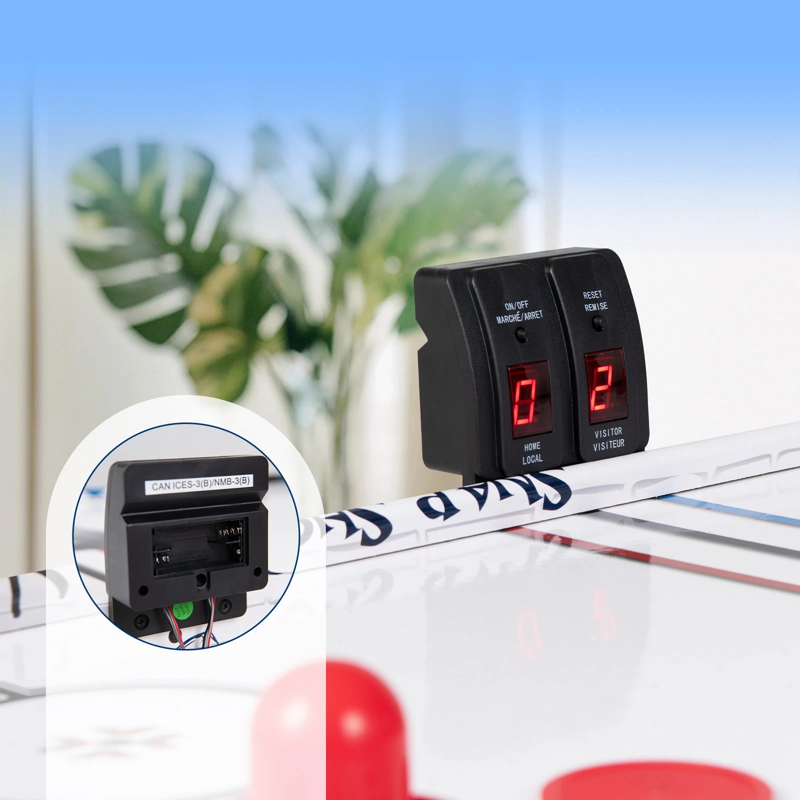 4 Costway Portable Air Hockey Table 107cm w/2 Pucks/2 Pushers/LED Scoreboard Indoor Arcade Game, 4 of 6