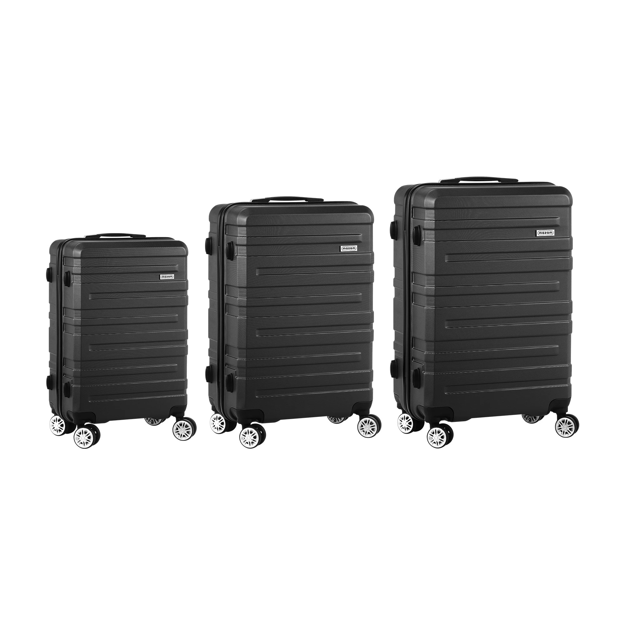 6 Mazam 3PCS Luggage Suitcase Trolley Set Travel TSA Lock ABS Hard Case - Black, 6 of 9