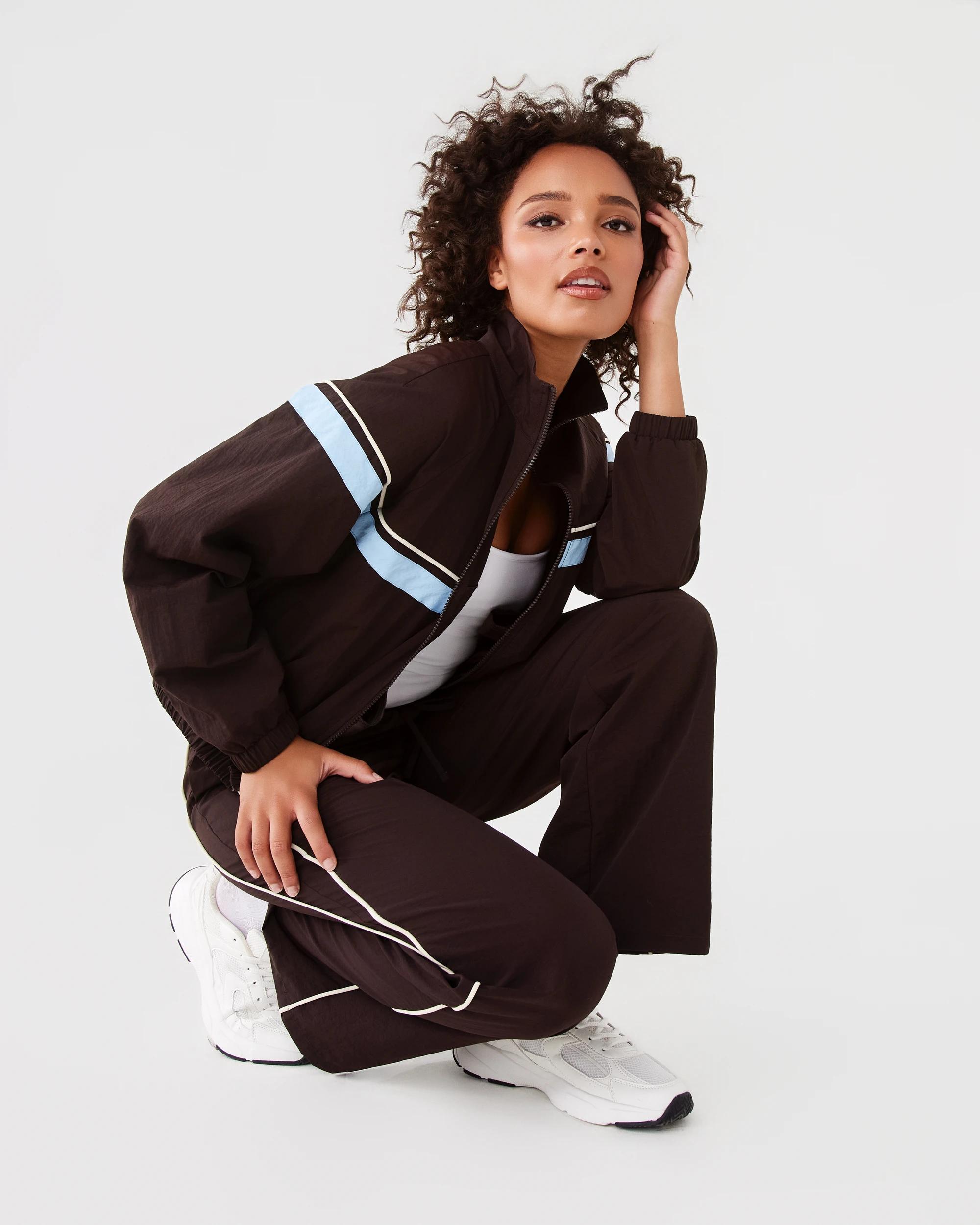 7 Piping Side Trackpants Choc Plum, 7 of 8