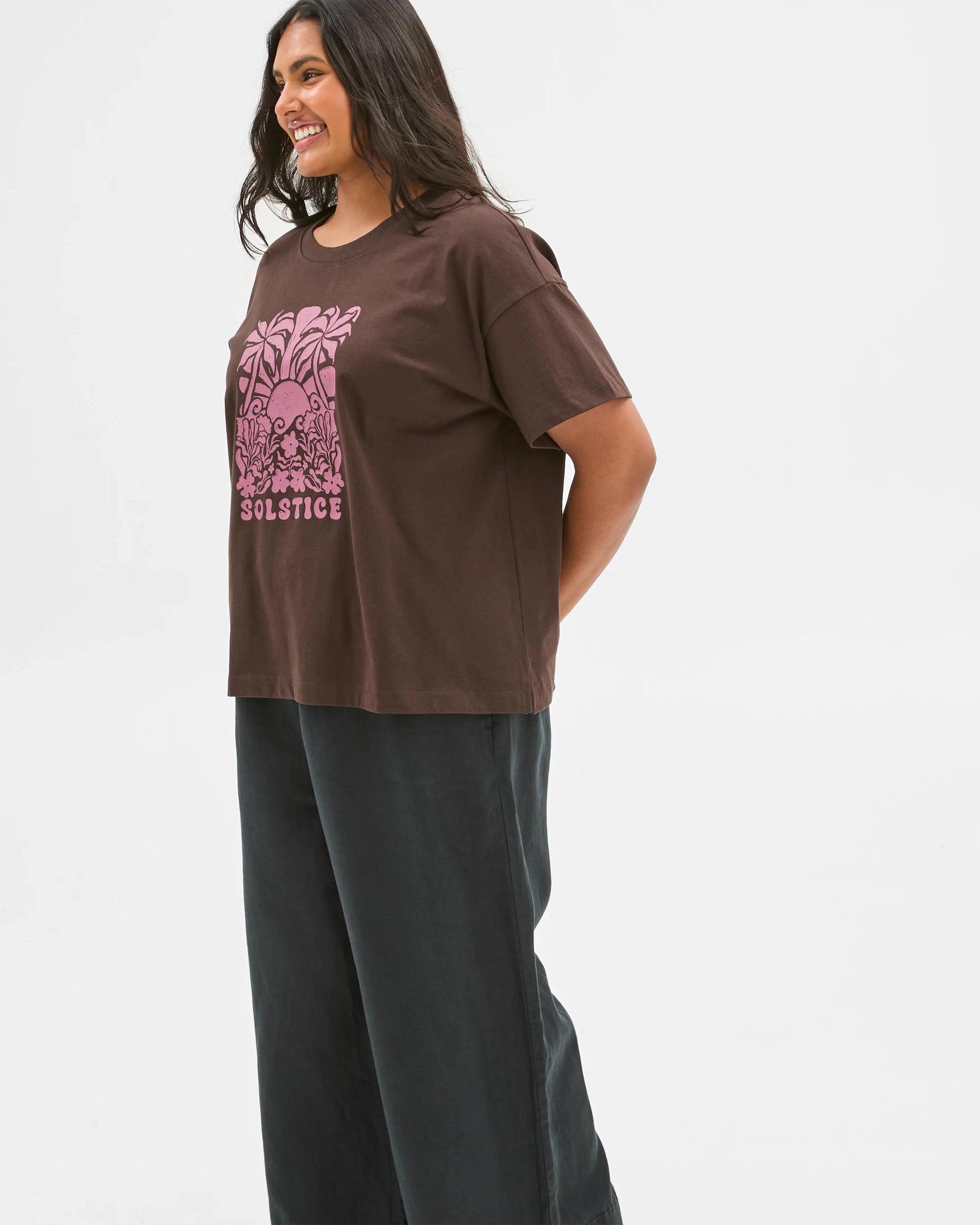 7 Target Plus Size Australian Cotton Graphic Split Hem T-Shirt BRUNETTE/DAMSON, 7 of 7