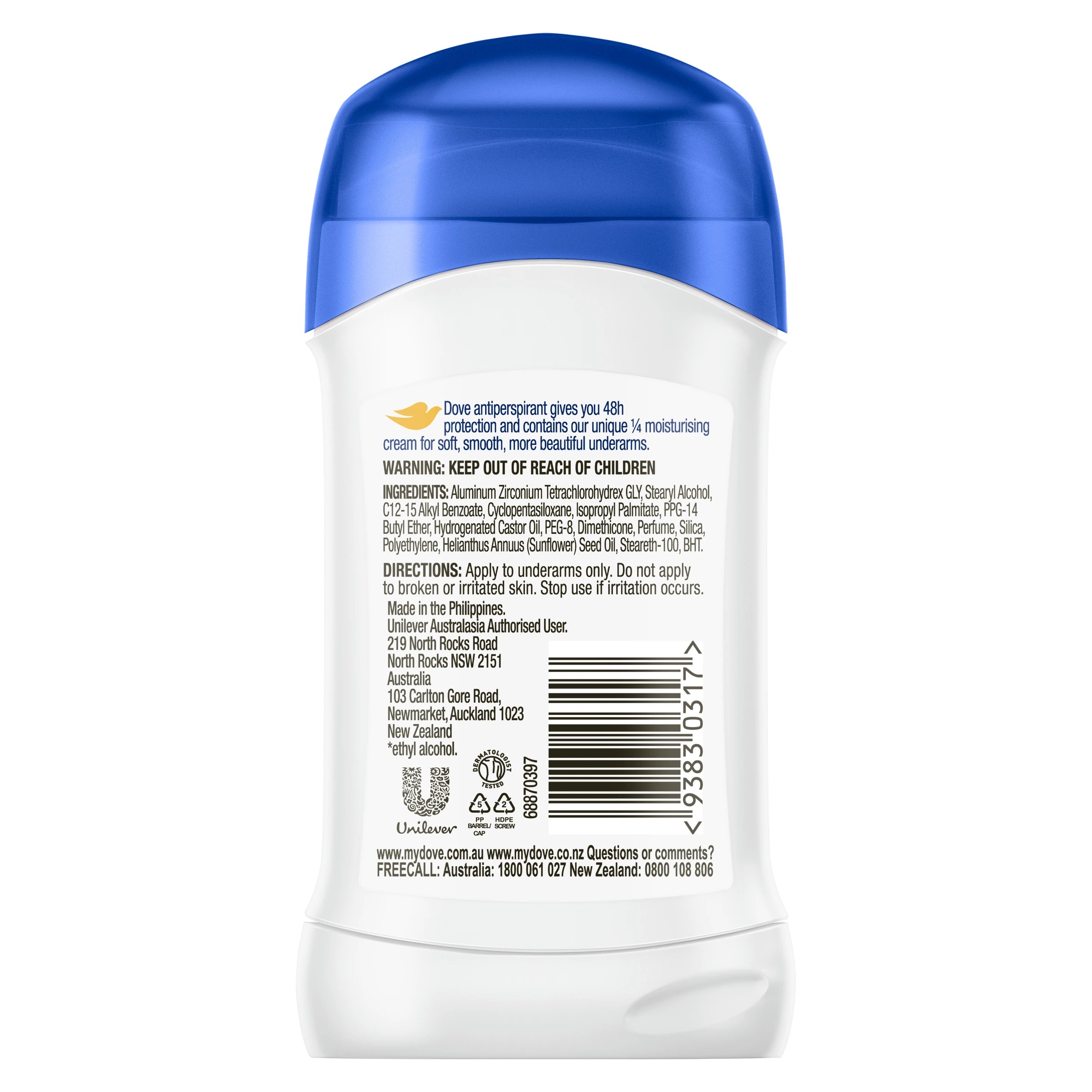 2 Dove Women Original Anti-Perspirant Deodorant Stick 40g - 1/4 Moisturising Cream, 2 of 3
