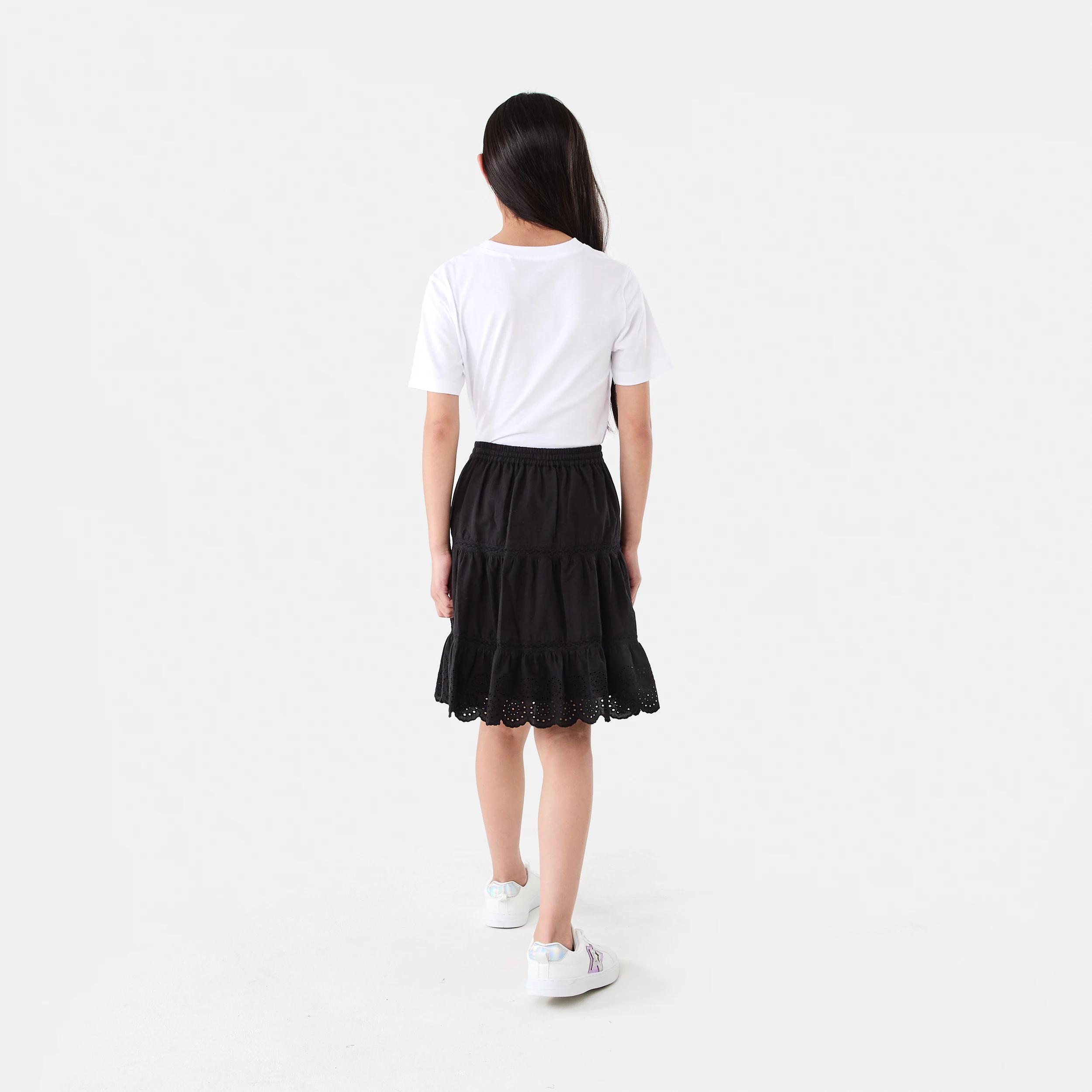 6 Woven Tiered Skirt Black, 6 of 6
