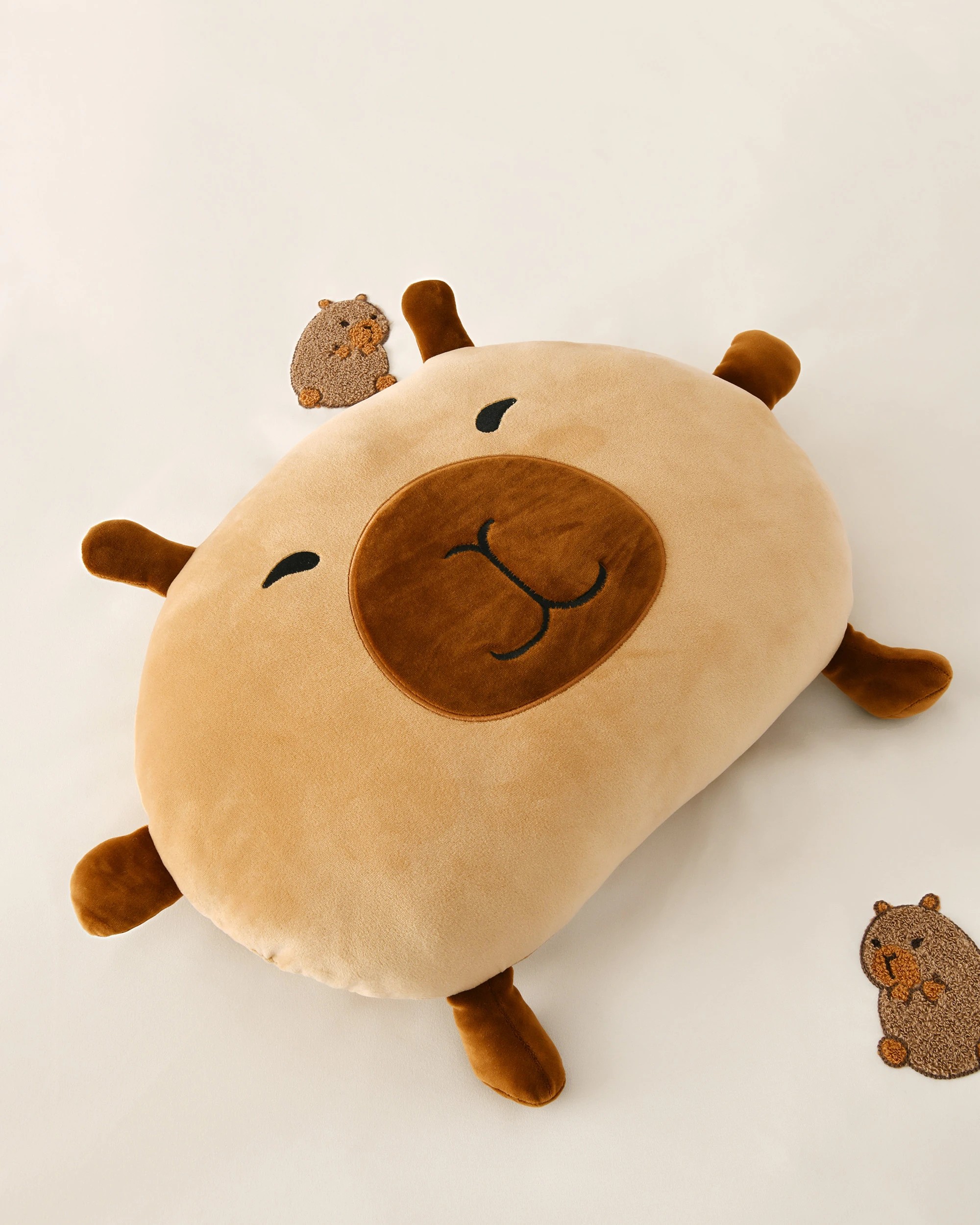 3 Jack & Ava Tofu the Capybara Plush Velour Cushion - Brown, 3 of 5
