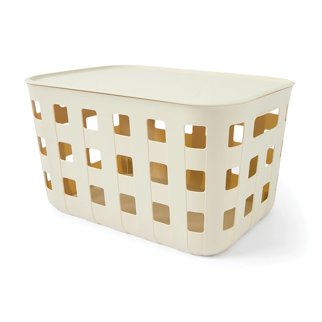 2 18L Rectangle Trellis Basket with Lid - Beige, 2 of 10
