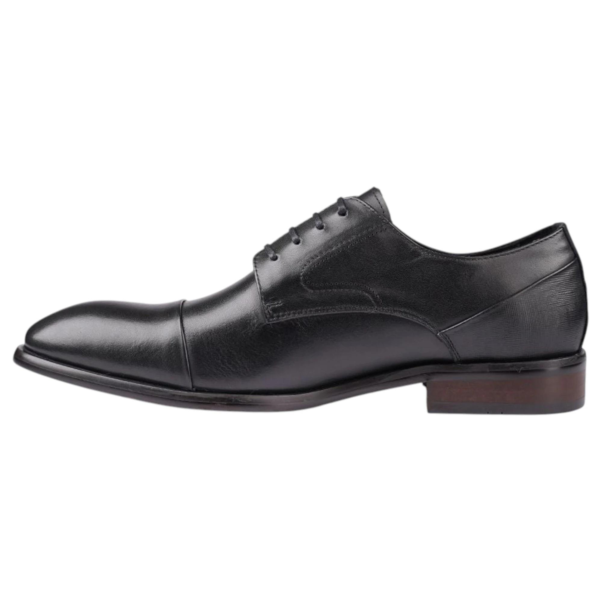 2 Batsanis Mens Libero Derby Shoes BLACK, 2 of 6