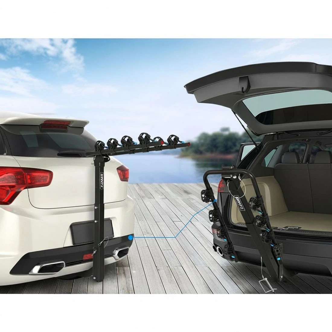 4 Giantz 4-Bike Hitch Carrier Rack 2" Towbar Foldable - Black, 4 of 7