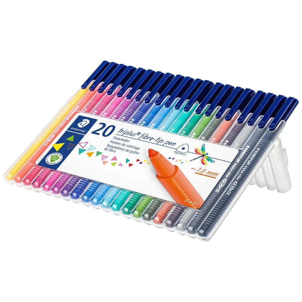2 Staedtler Tri Plus Fibre Tip Pens Brilliant Colours Pack 20, 2 of 7