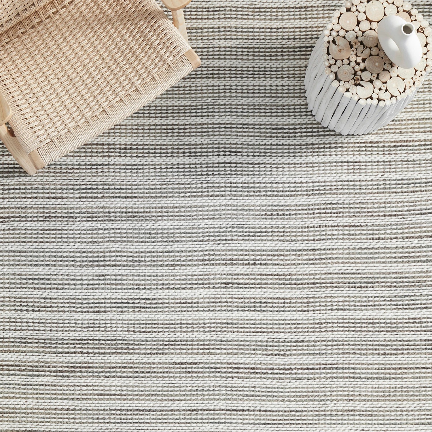 3 Common Ground Rugs Nordica 315 225x155cm - Medium Handmade Wool Floor Rug - Off White - Silver, 3 of 9