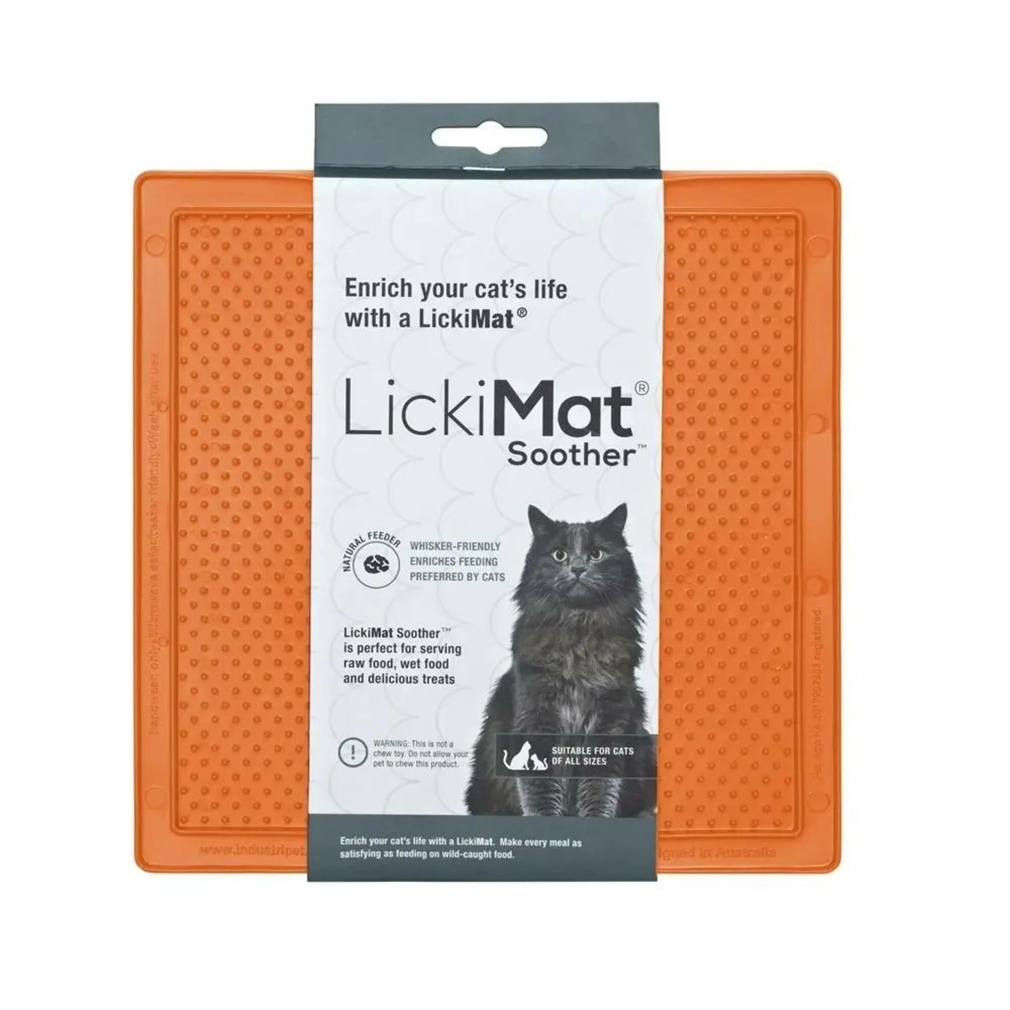 1 Lickimat Soother Original Slow Food Licking Mat For Cats & Dogs - Orange, 1 of 1
