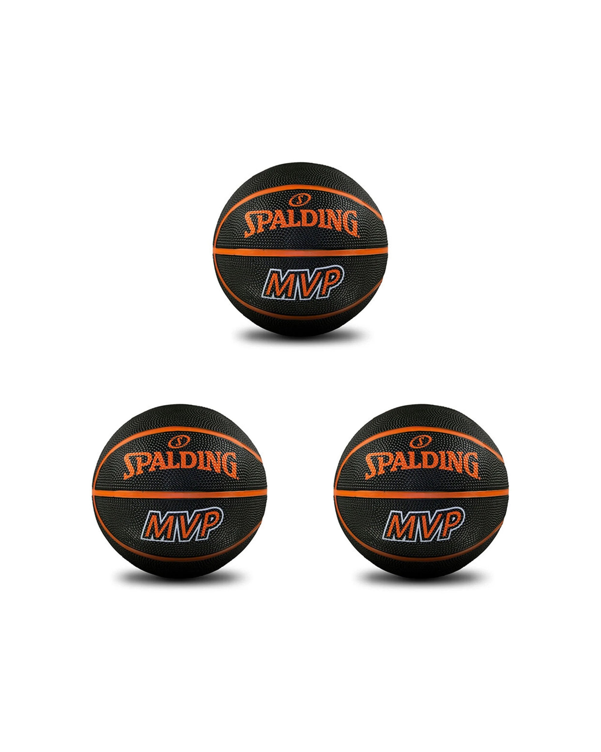 1 Spalding MVP Mini Basketball 3 Pack All Surface Performance Rubber Size 1 - Black, 1 of 2