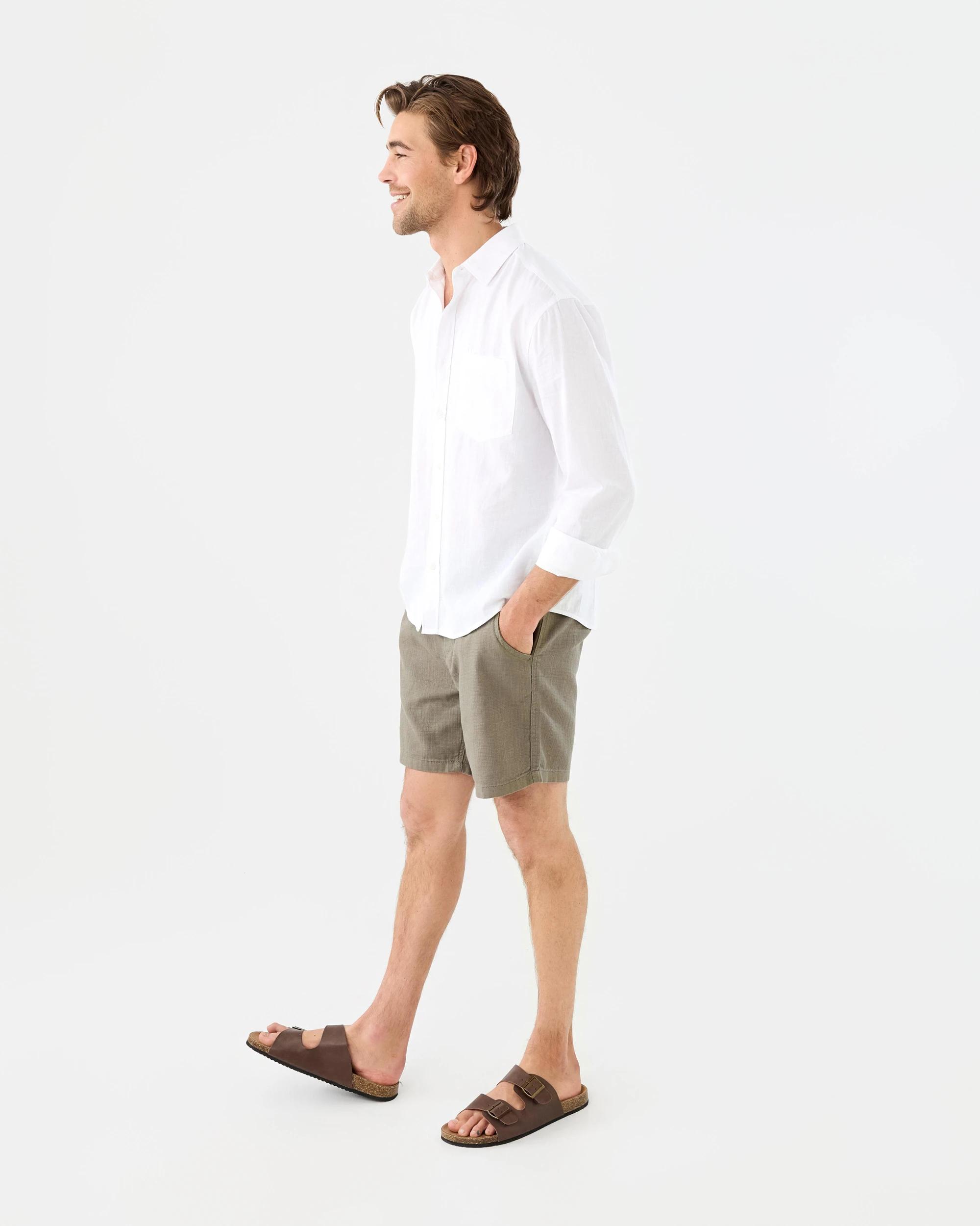 3 Long Sleeve Cotton Linen Shirt White, 3 of 9