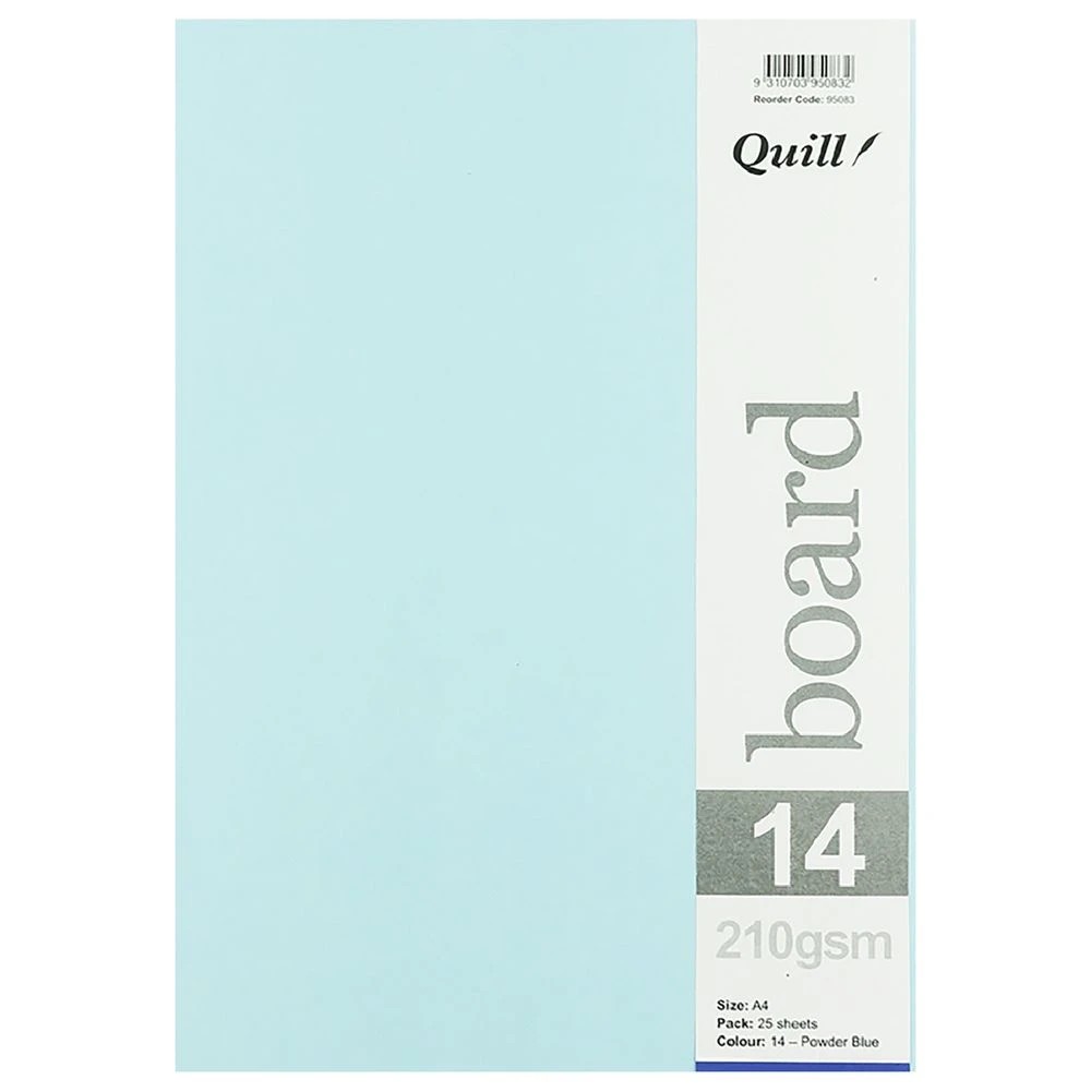 3 Quill A4 210gsm Board Powder Blue 25 Pack, 3 of 3