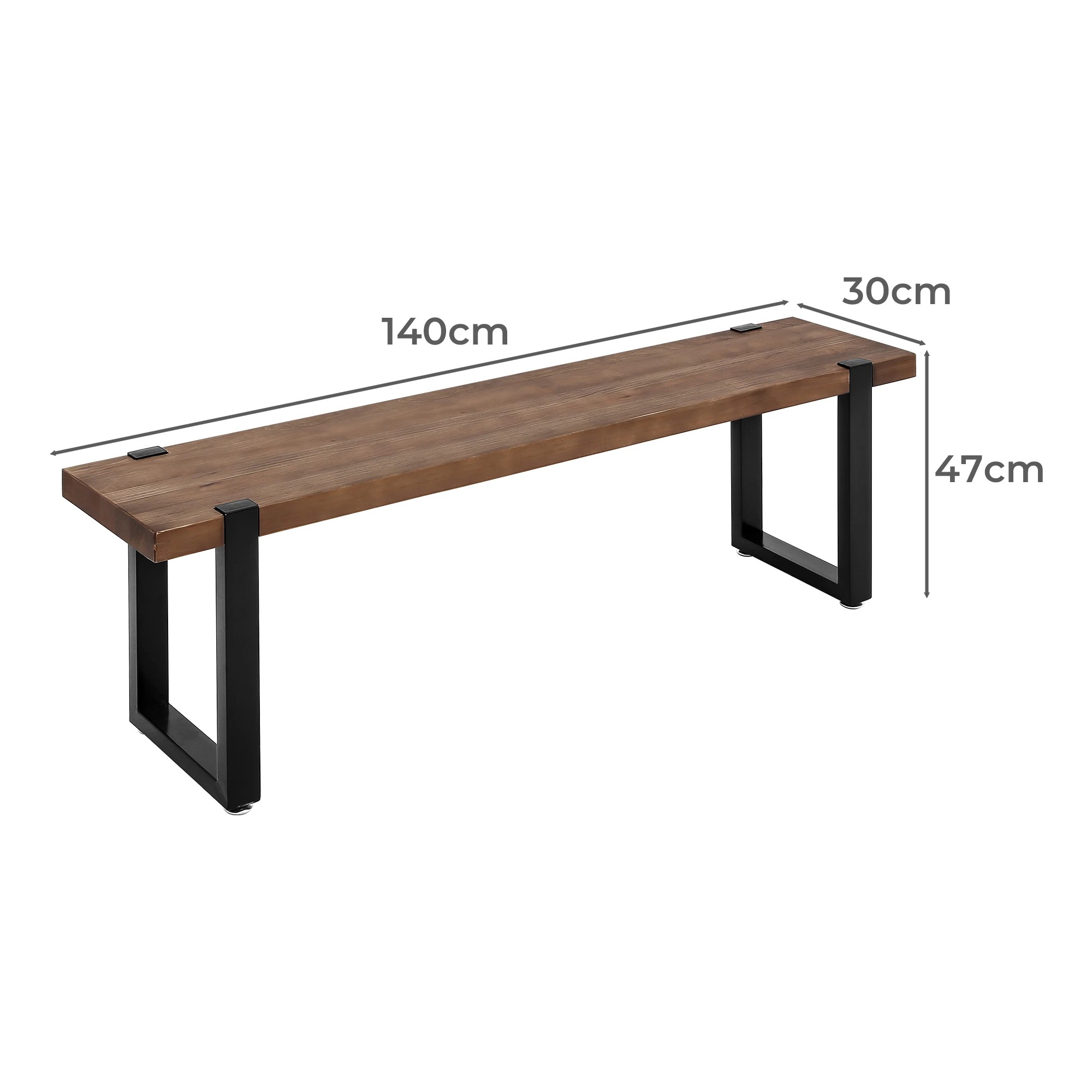 3 Levede 2x Dining Bench Chairs Wooden Seat Kitchen Outdoor Garden Patio 140cm, 3 of 6