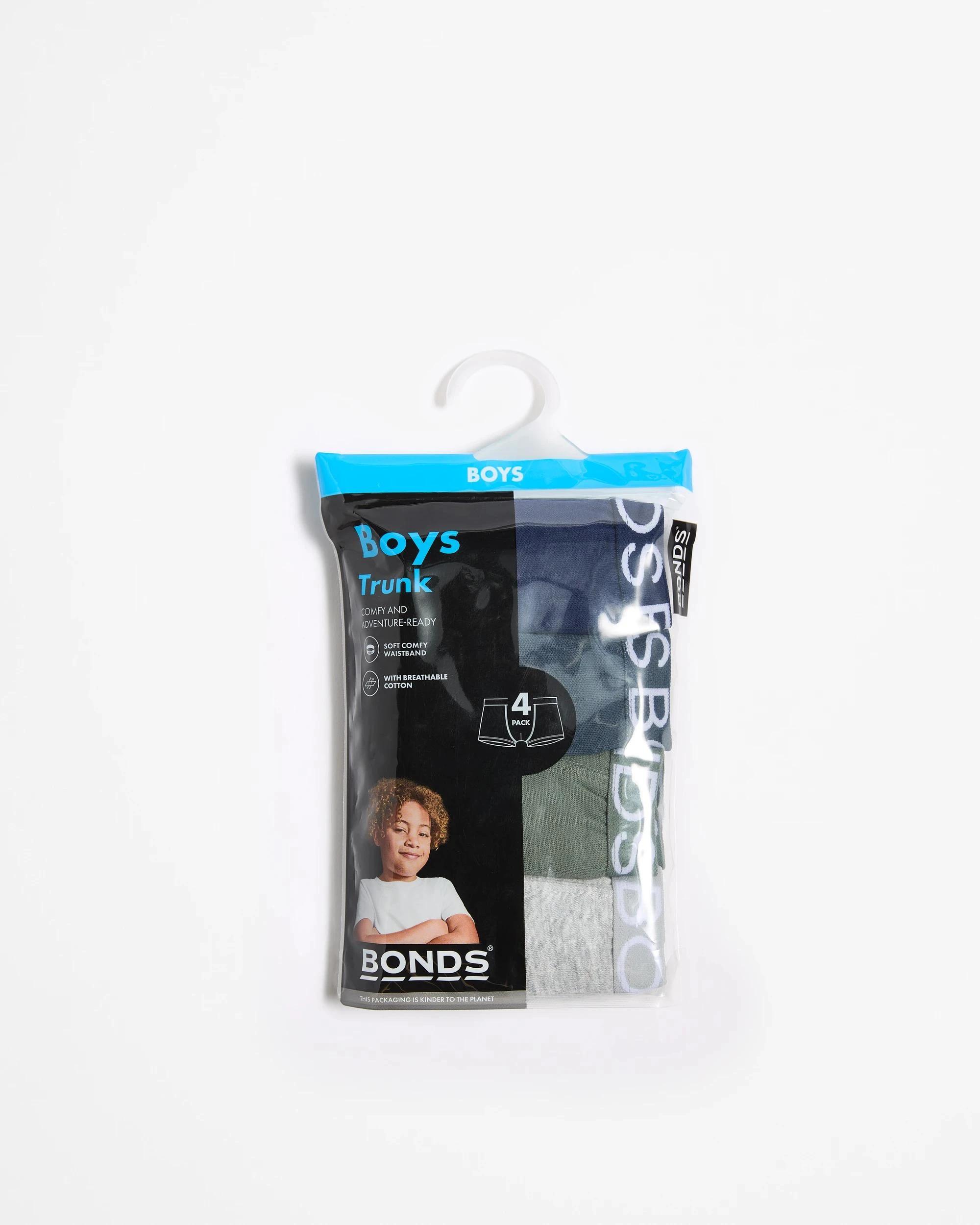 2 Bonds Older Boys Trunks 4 Pack UWCD4A_09K NAVY/GREEN/GREY/GREY MARLE, 2 of 2