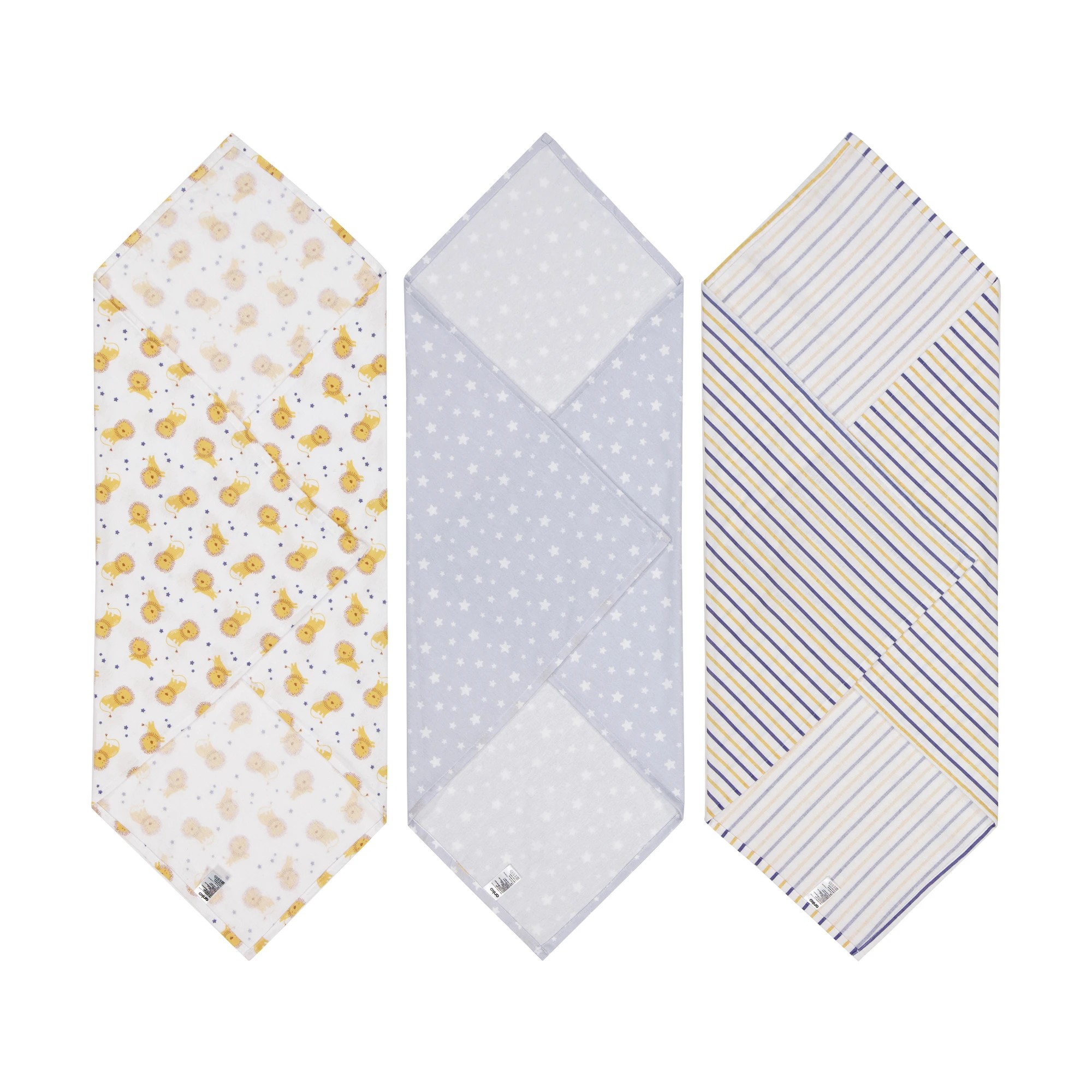 2 3 Pack Flannelette Wraps - Lion, 2 of 6