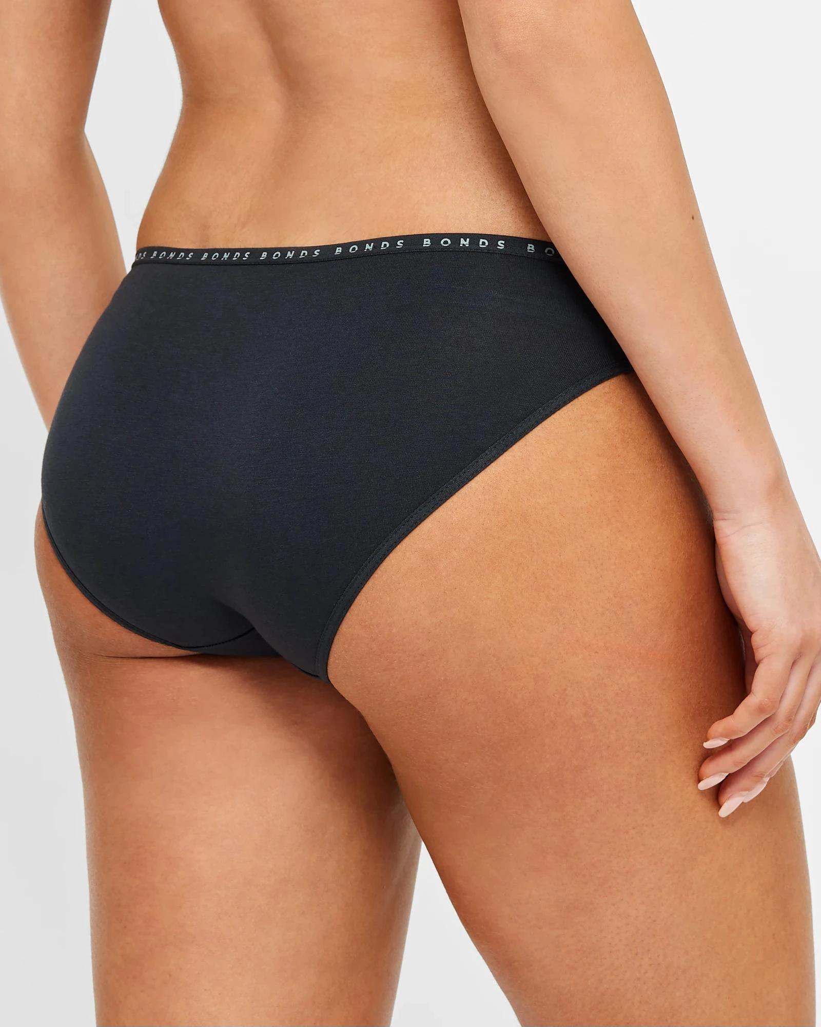 4 Bonds 2 Pack Hipster Bikini Briefs BLACK, 4 of 4