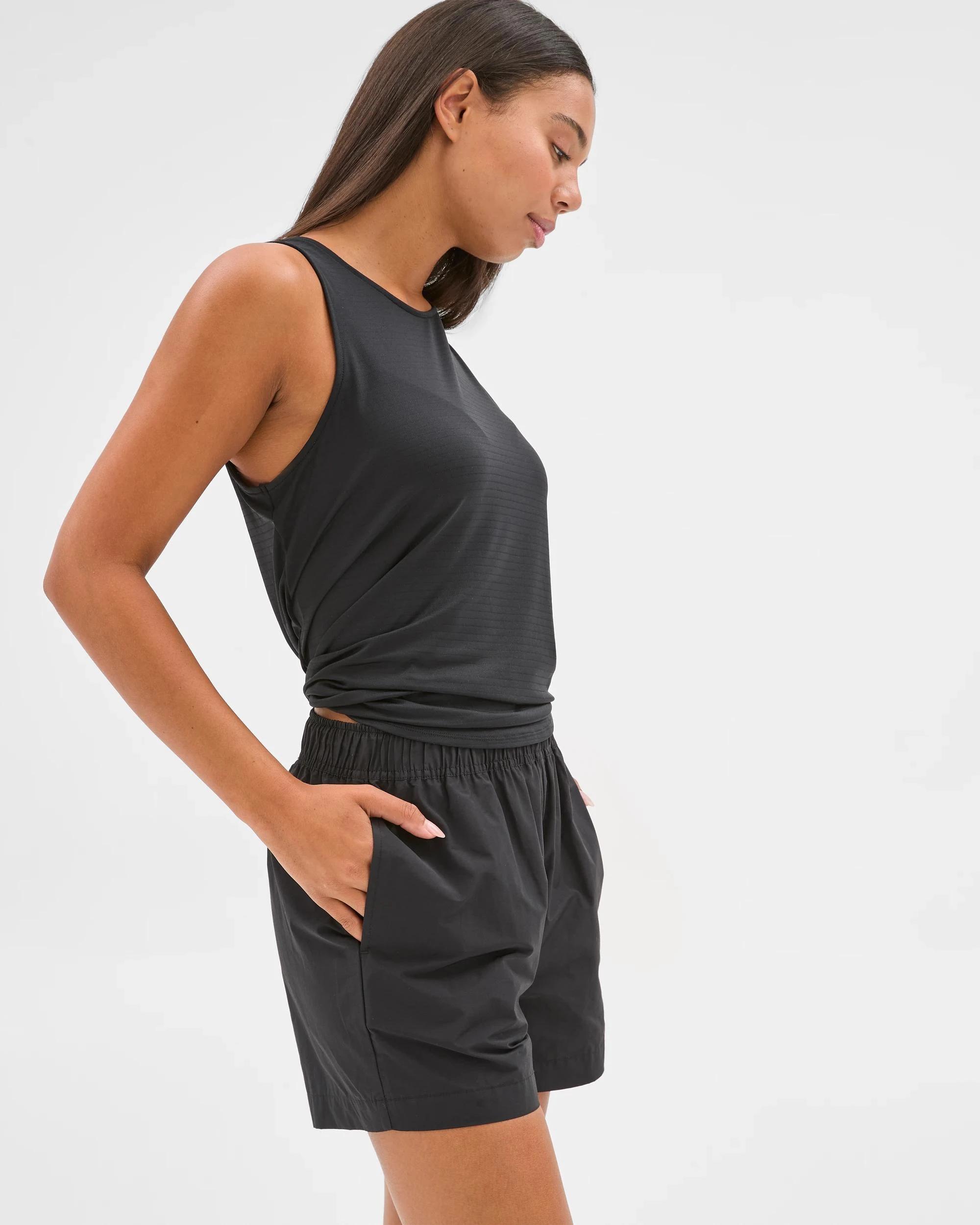 4 Target Active Australian Cotton Blend Woven Shorts BLACK, 4 of 6