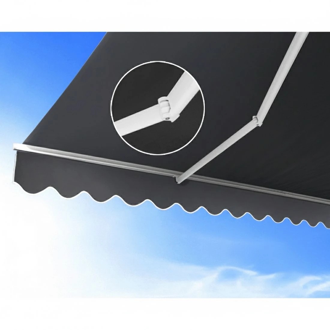 4 Instahut Retractable Folding Arm Awning Motorised Sunshade 2.5Mx2M - Grey, 4 of 7