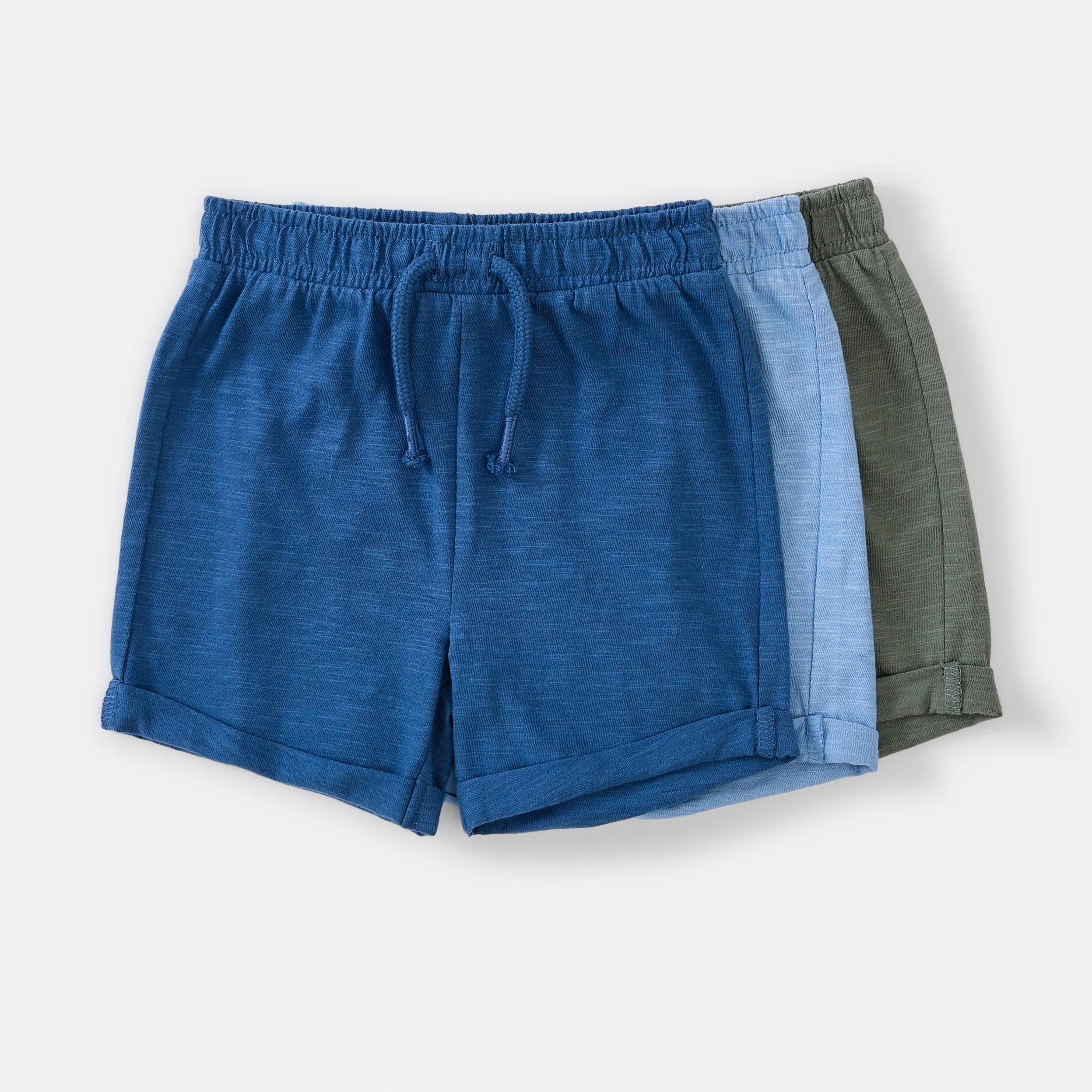 1 3 Pack Solid Shorts BLUE, GREEN, 1 of 8