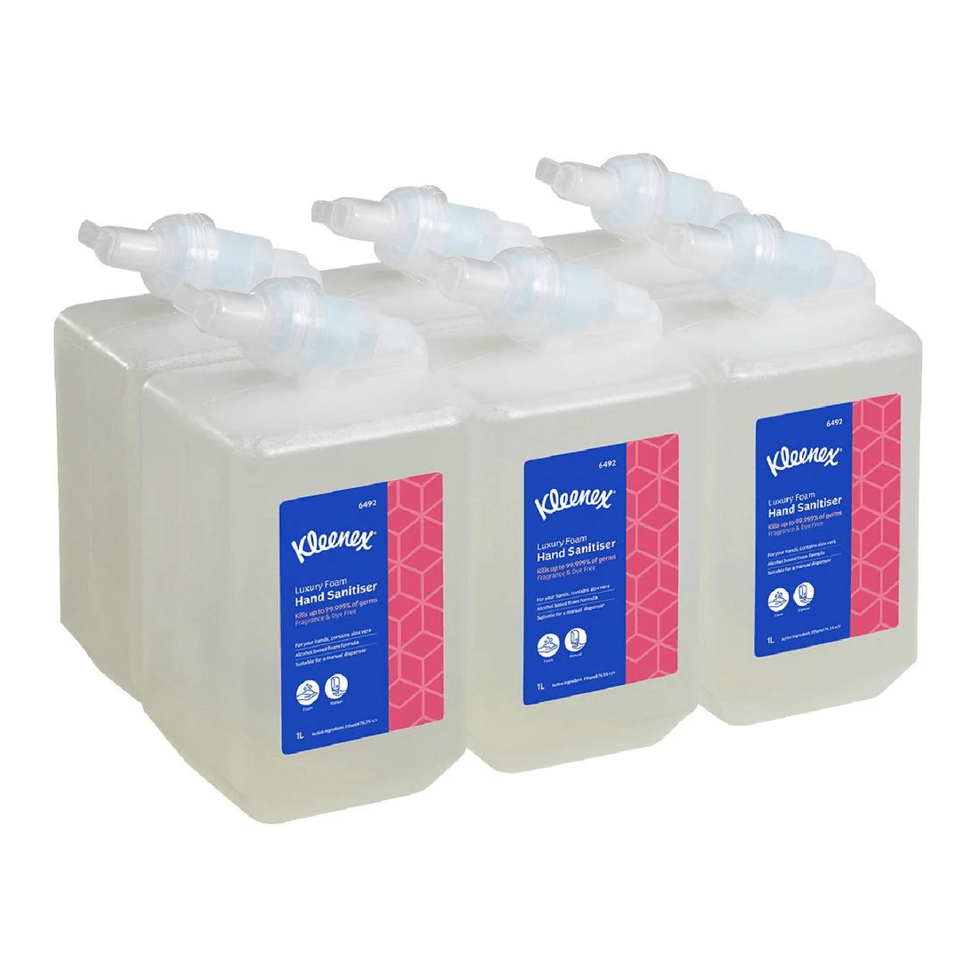 1 Kleenex Alcohol Foam Hand Sanitiser Cartridge 1L x 6, 1 of 2