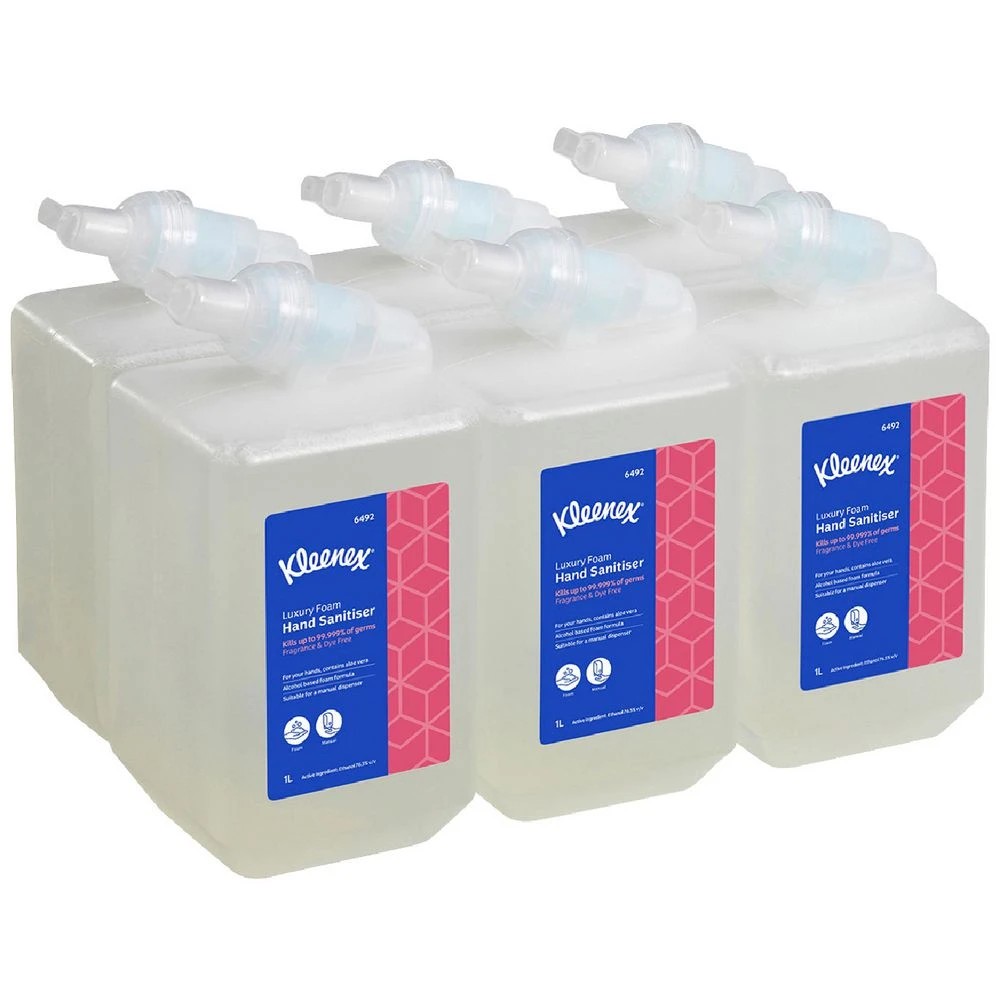 1 Kleenex Alcohol Foam Hand Sanitiser Cartridge 1L x 6, 1 of 2