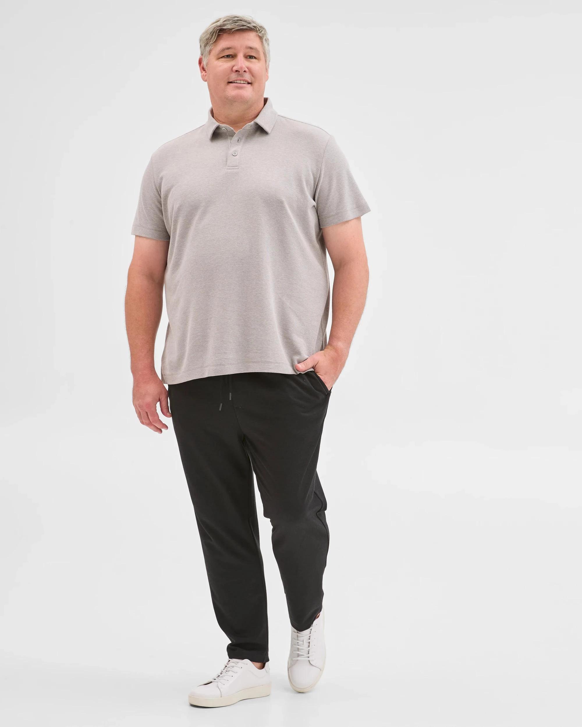 2 Target Plus Size Australian Cotton Blend Textured Polo Top GREY, 2 of 5