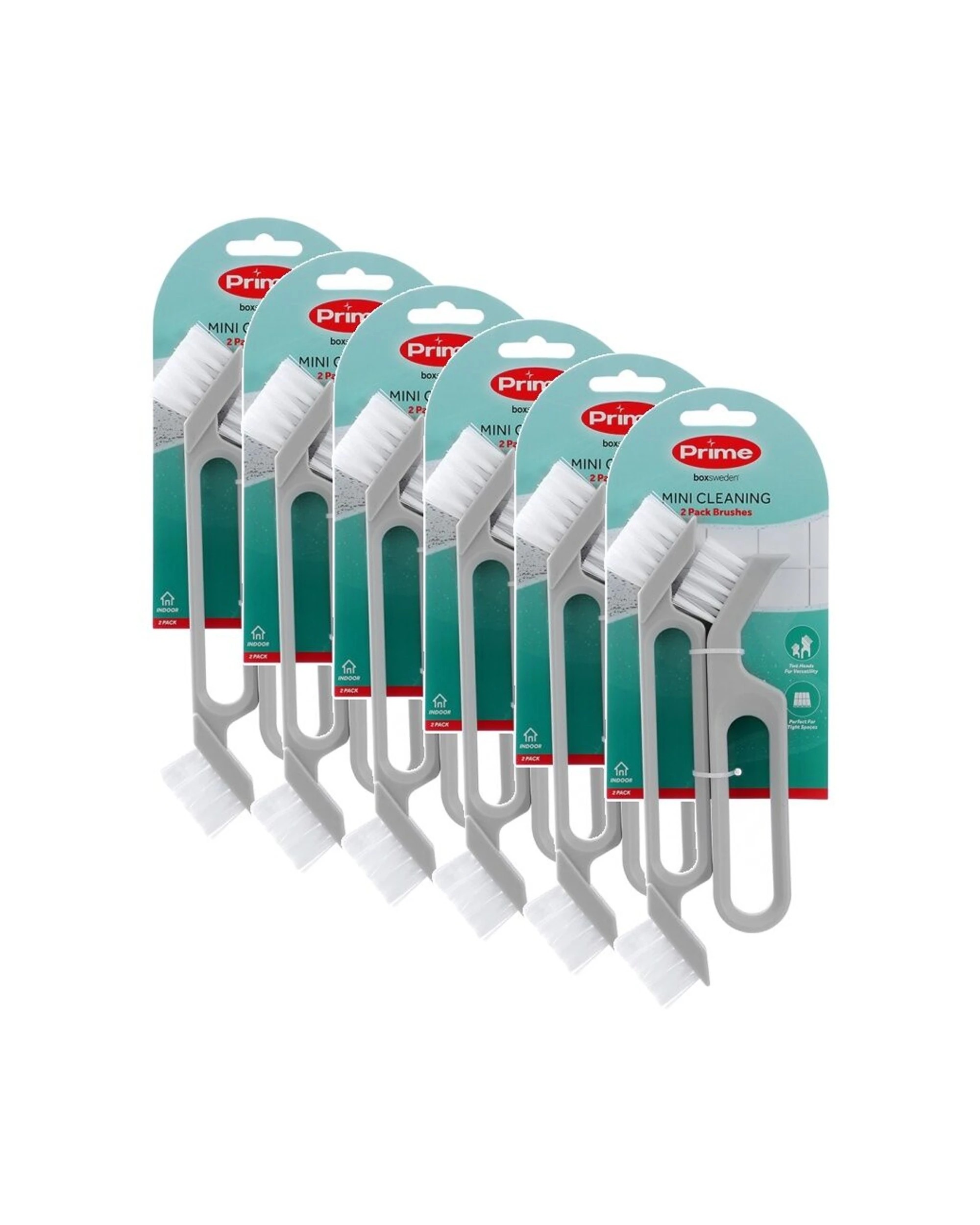 1 Boxsweden 6x 2pc Prime Mini Cleaning Brushes Two Heads Versatile Use Indoor Cleaning - Multi, 1 of 7