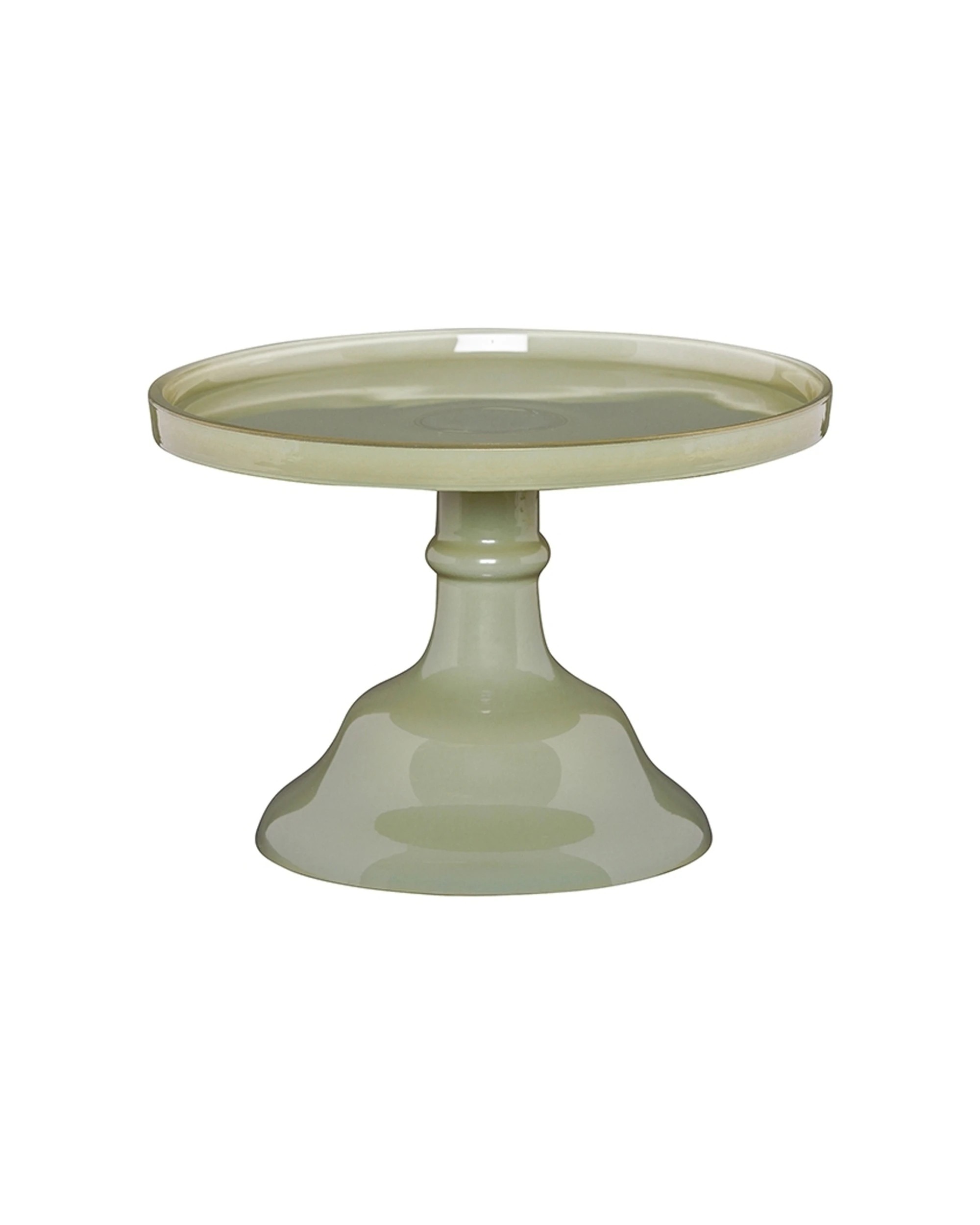 1 Ecology Glass Torte Cake Stand Dessert Display 19x13cm Sage - Green, 1 of 3