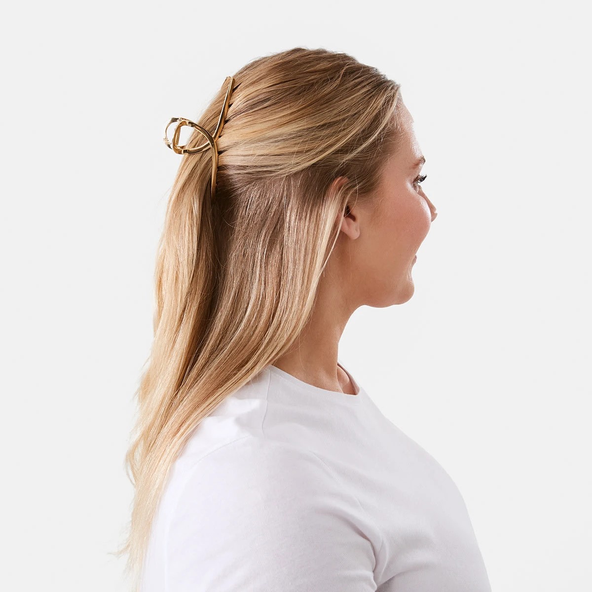 3 Metal Loop Claw Hair Clip - Gold Tone, 3 of 4