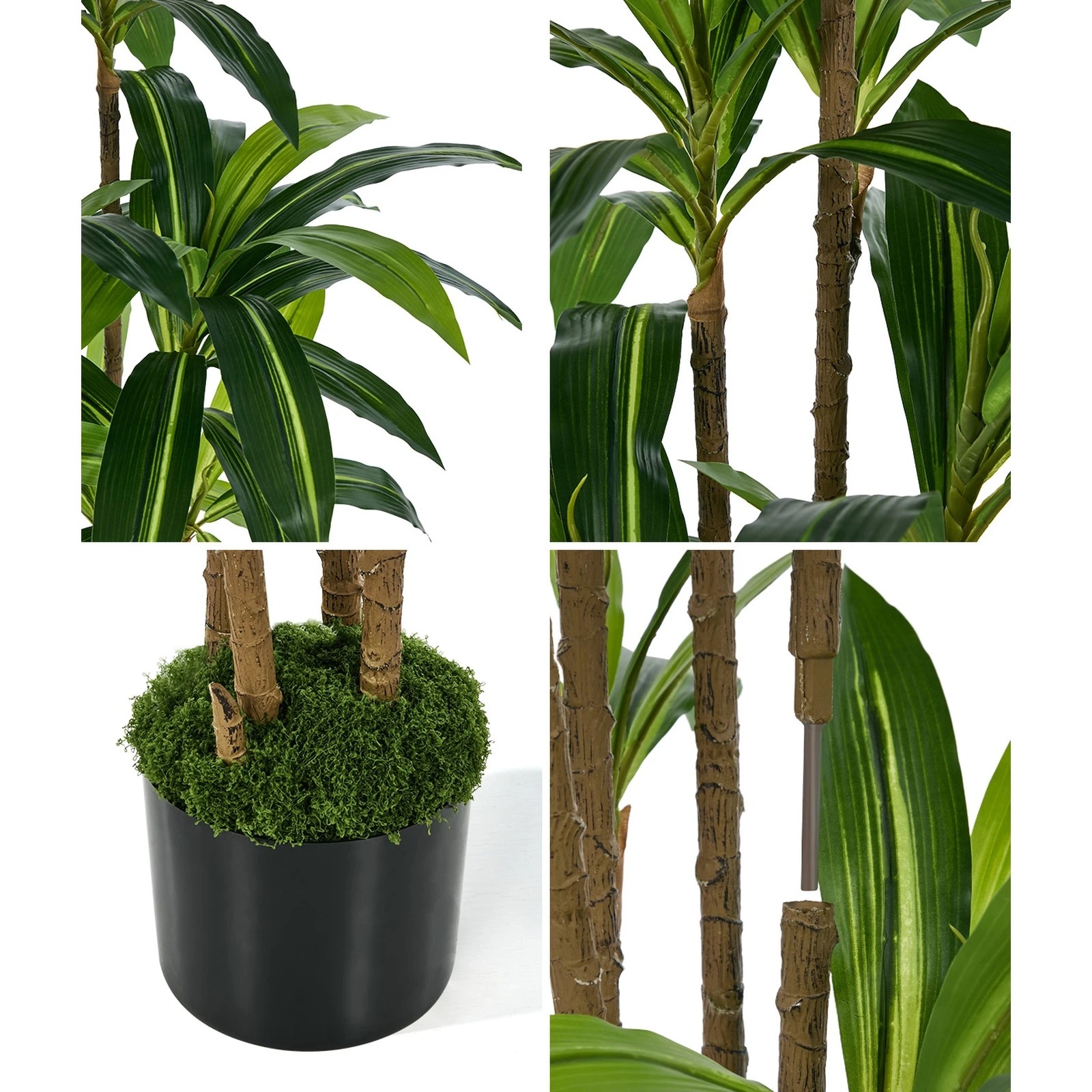 5 Livsip 150cm Artificial Dracaena Tree Realistic Potted Faux Plant Home Decor, 5 of 8