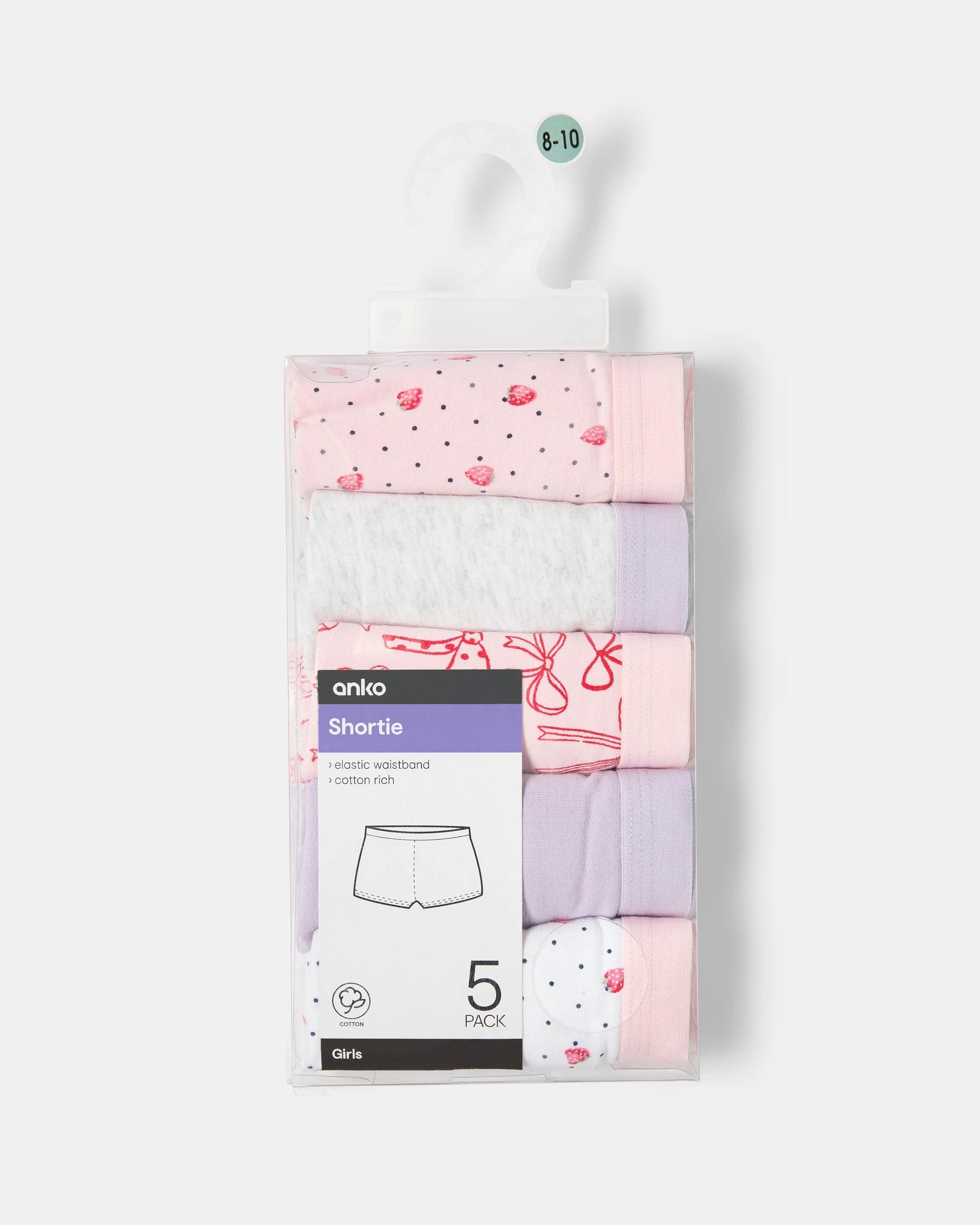 8 5 Pack Print Shorties Pnk Bows, 8 of 8