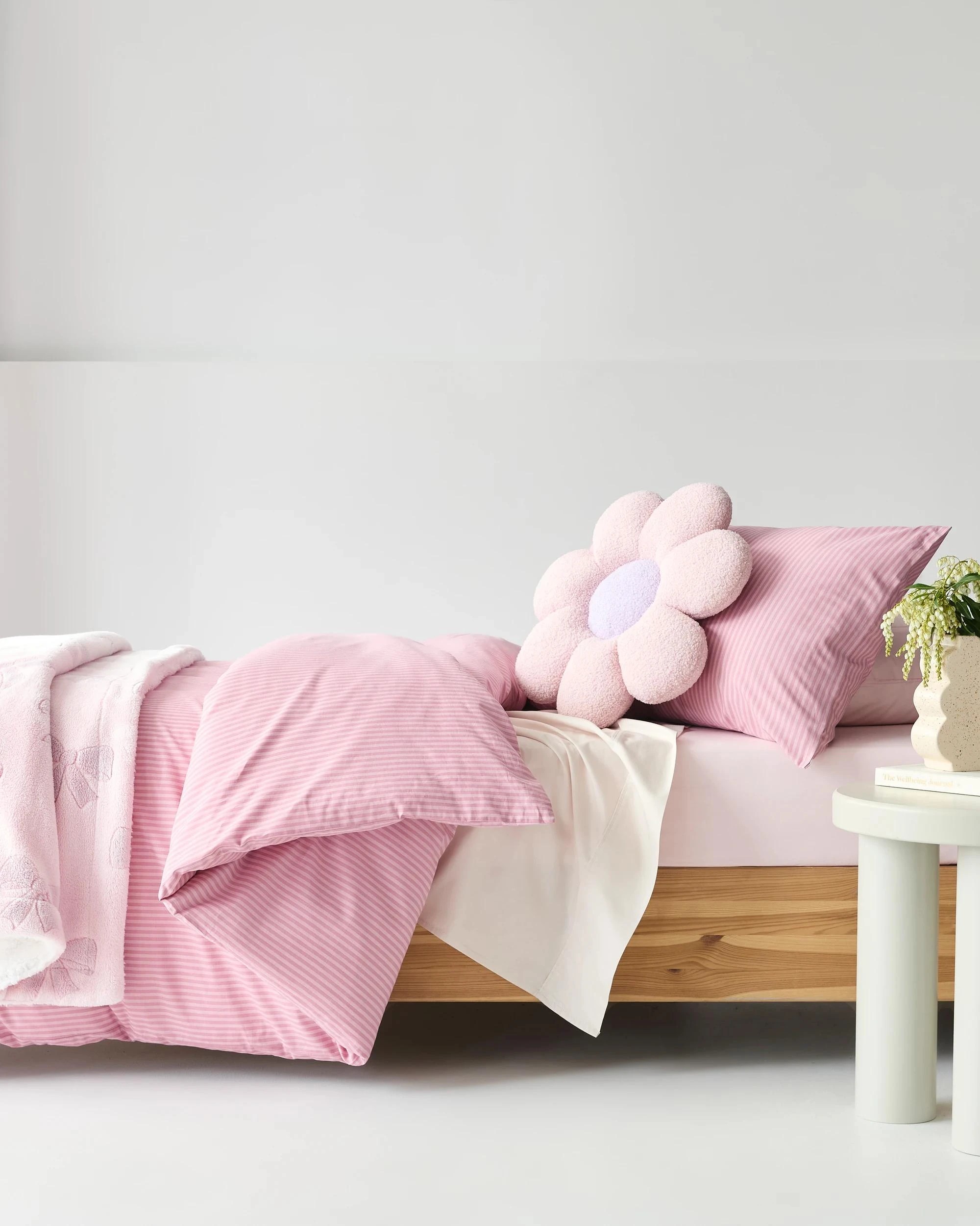 1 Target Cooper Stripe Australian Cotton Kids Quilt Cover Set - Single Bed - Pink, 1 of 4