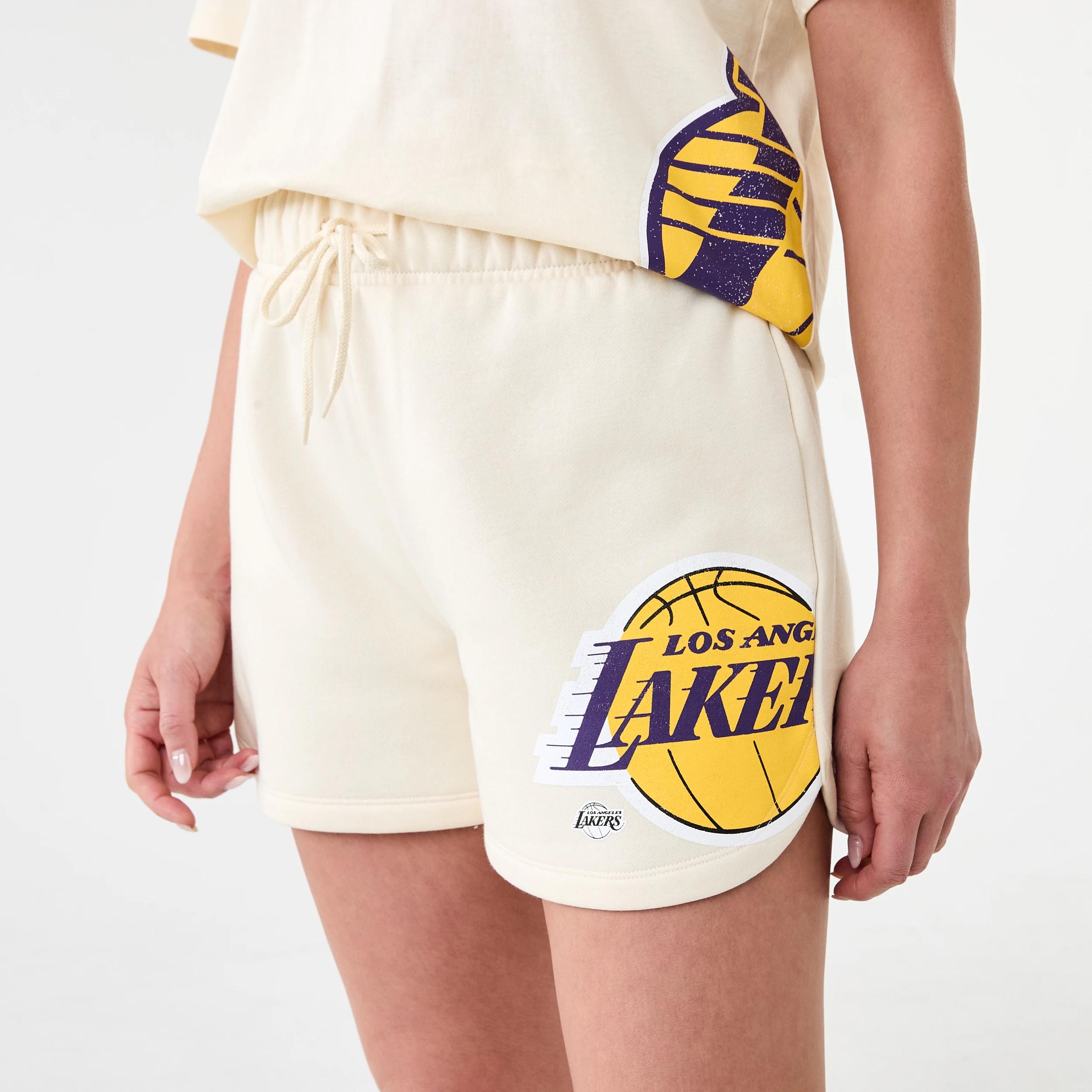 2 Official NBA Lounge Shorts BEIGE LAKERS, 2 of 8