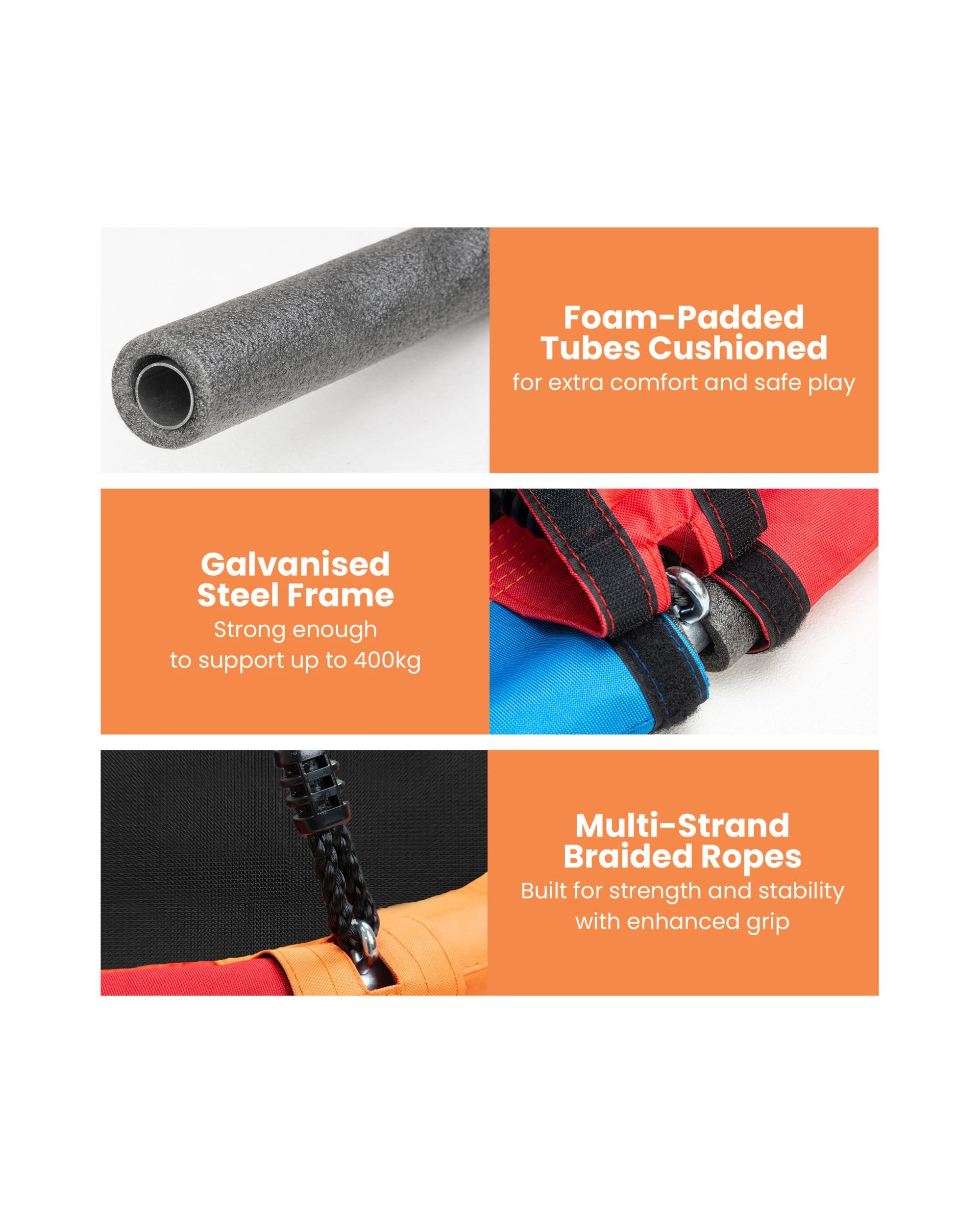 4 Kahuna Kids 1.2m Tree Saucer Swing Set Round with Hanging Straps 400kg Capacity, 4 of 8