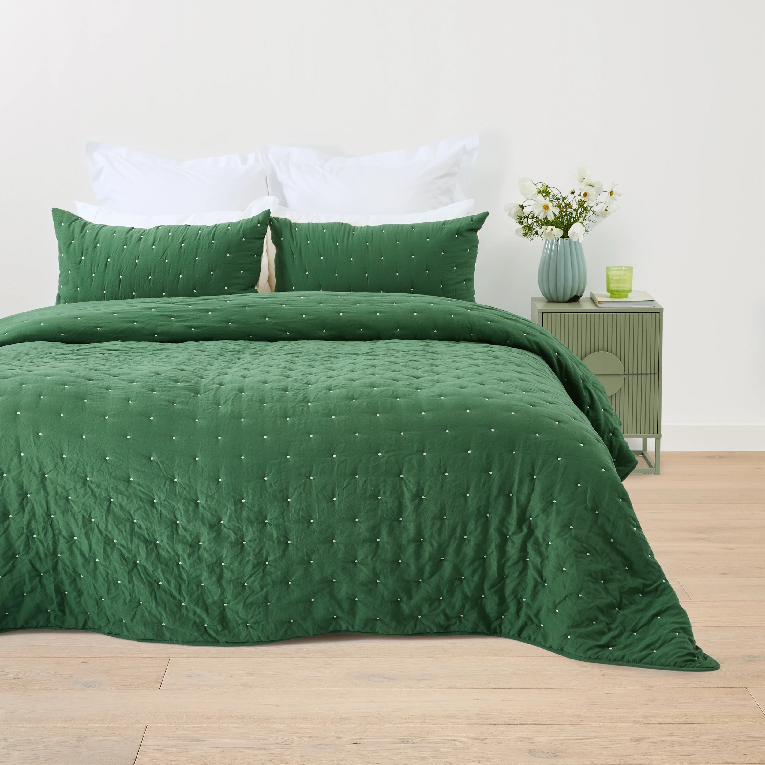 1 Polka Dot Reversible Coverlet Set - Queen/ King Bed, 1 of 9