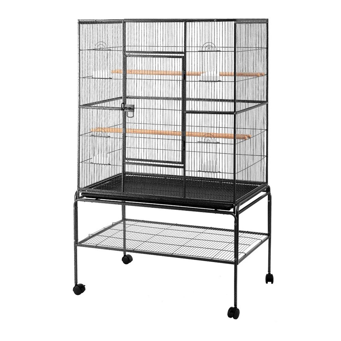 3 i.Pet Bird Cage Large Cages 160cm Parrot Aviary Stand-Alone Budgie Wheels Castor - Black, 3 of 6