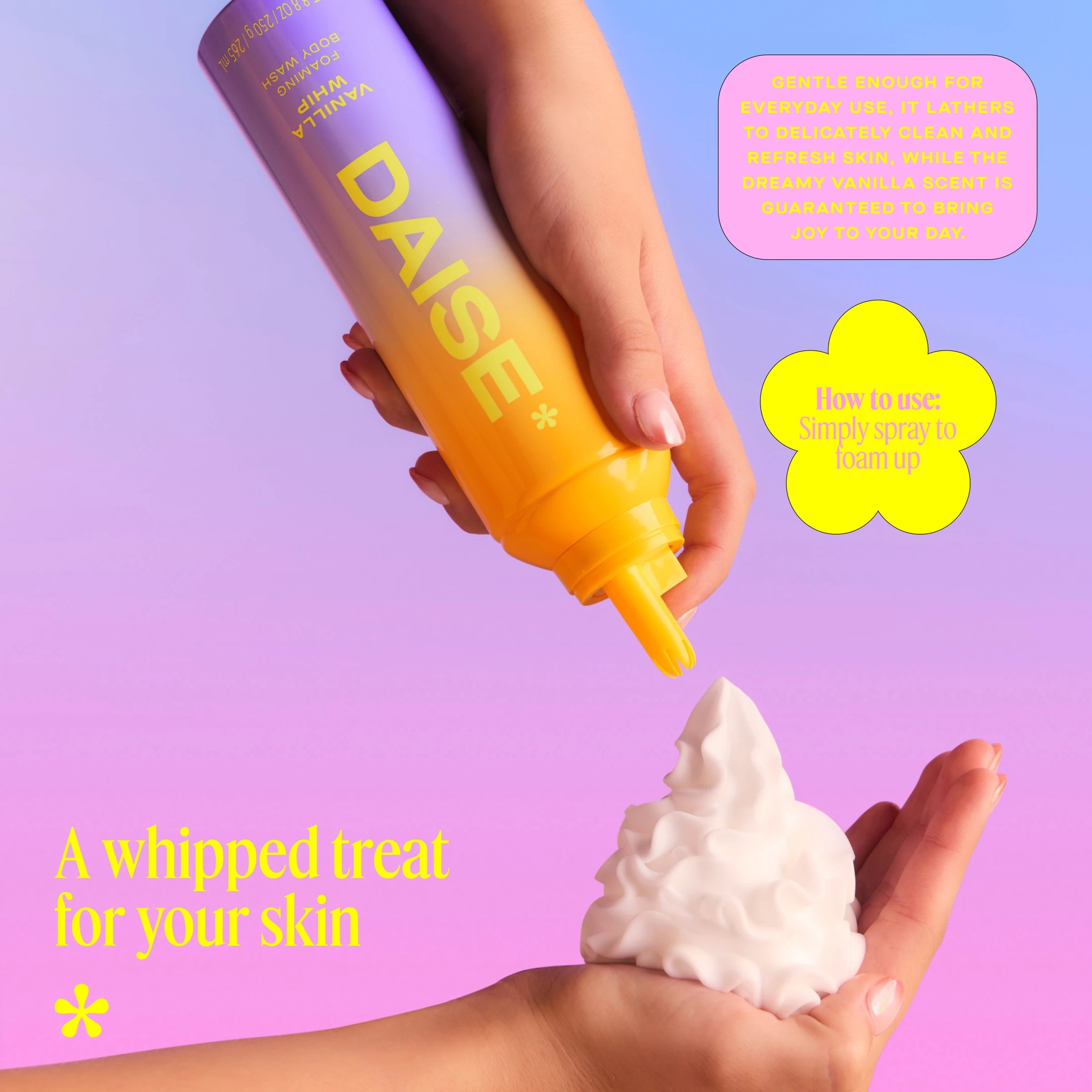 3 DAISE Foaming Body Wash 250g - Vanilla Whip, 3 of 10