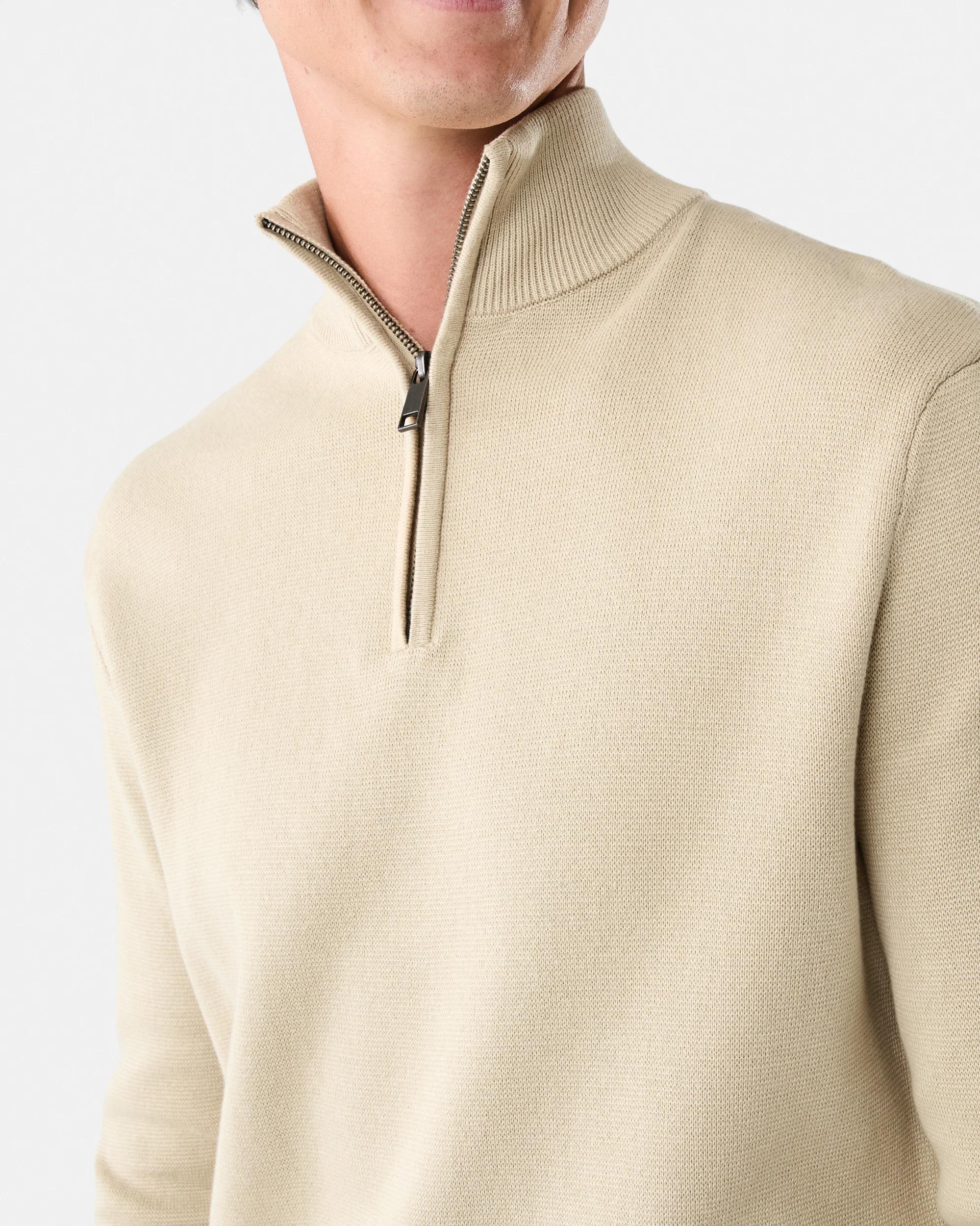 5 1/4 Zip Knit Jumper Bge Ntrl, 5 of 6