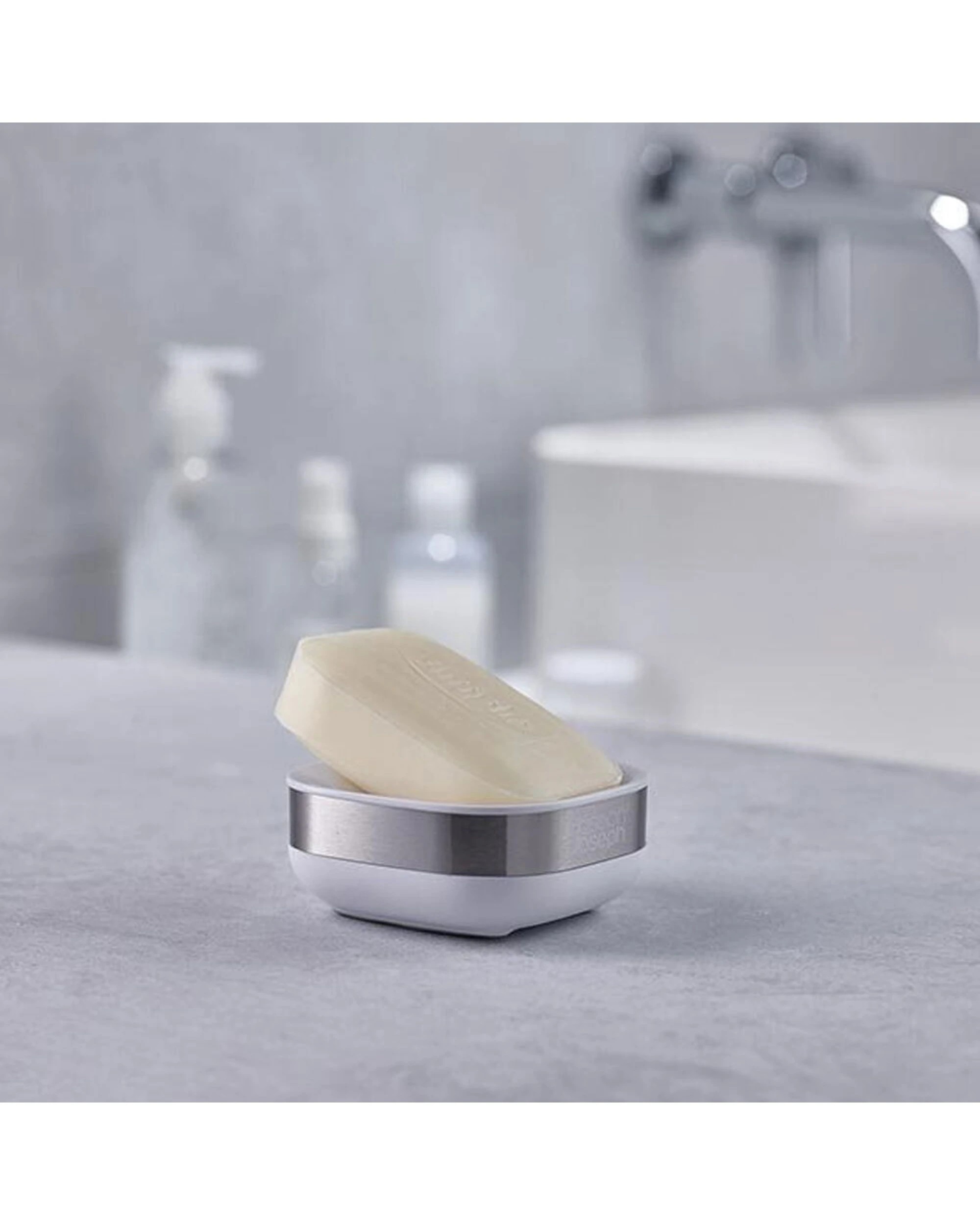 5 Joseph Joseph Slim Steel Compact Soap Dish Stainless-Steel Finish - White, 5 of 5