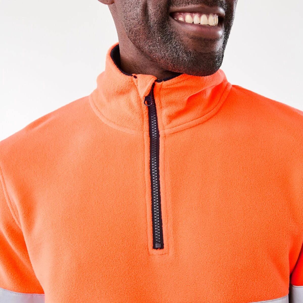 5 Workwear Hi-Visibility 1/4 Zip Polar Fleece Pullover Orange, 5 of 6