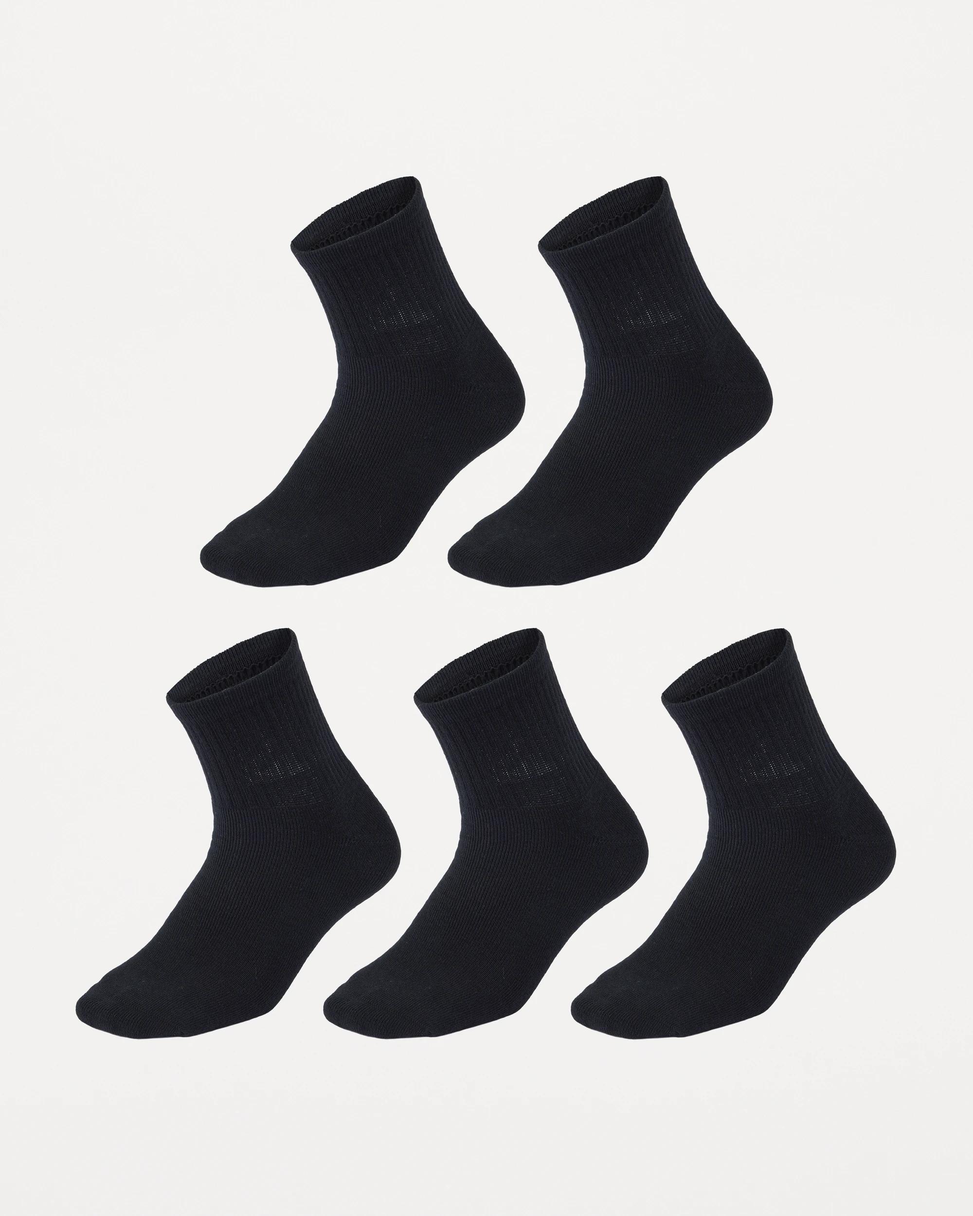 1 5 Pack Quarter Crew Sport Socks BLACK, 1 of 3