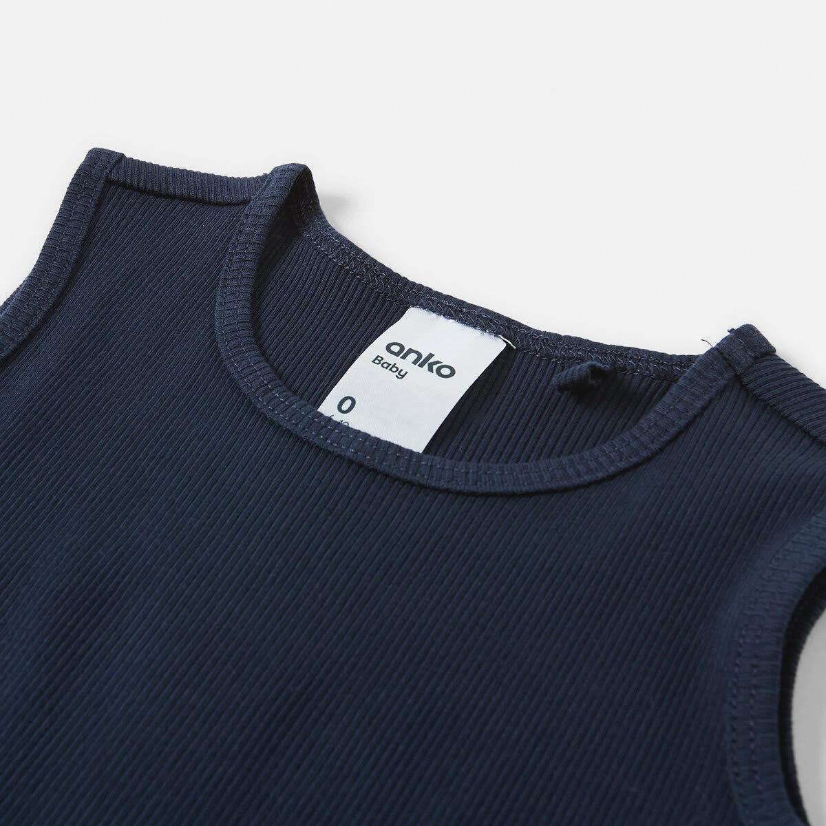 6 3 Pack Sleeveless Rib Bodysuits Green Blue, 6 of 8