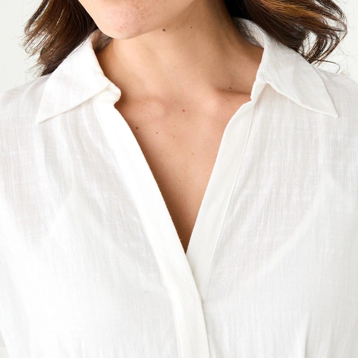 5 Short Sleeve Belted Midi Dress White, 5 of 9