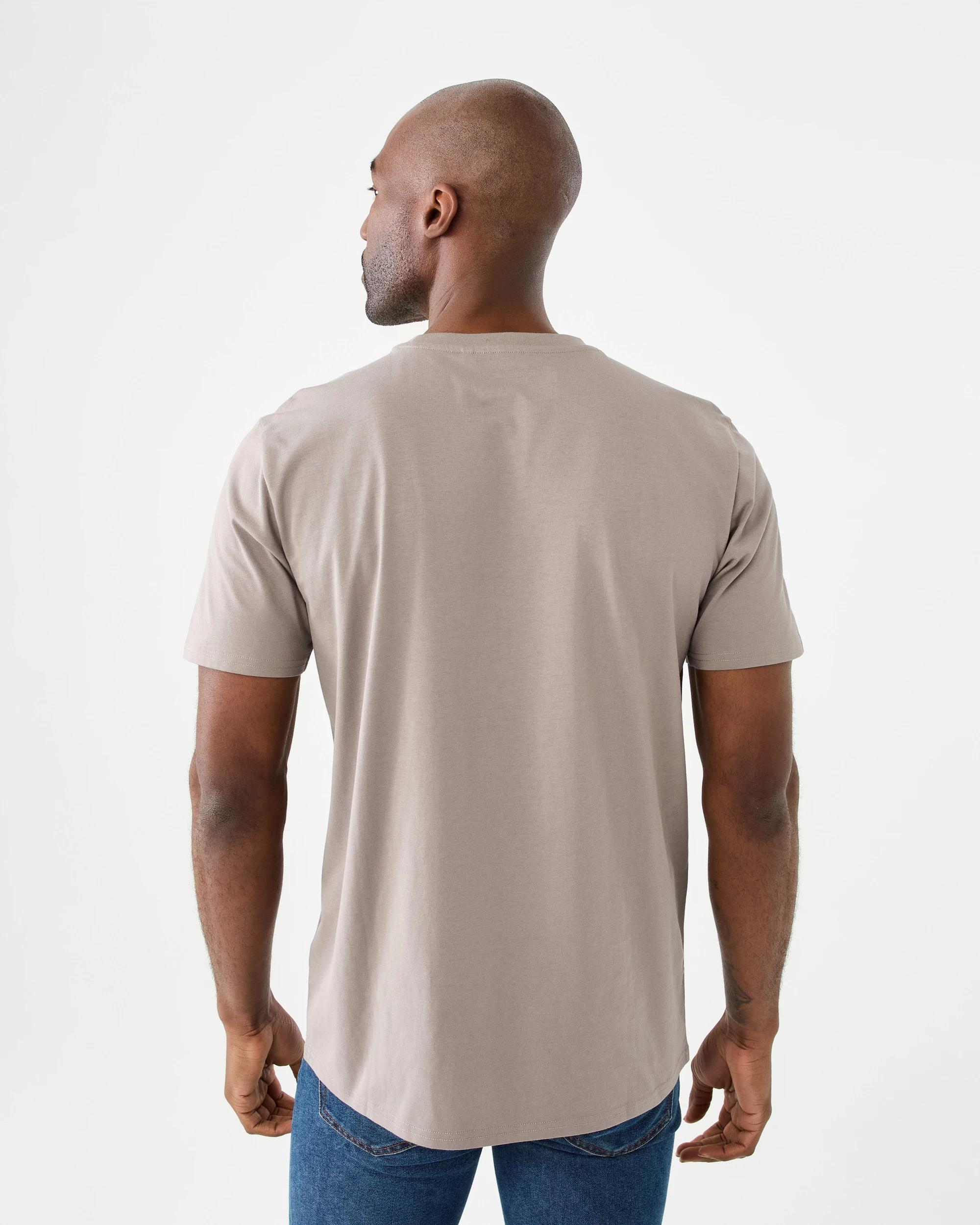 3 Cotton Crew Neck T-shirt Drift Brown, 3 of 5
